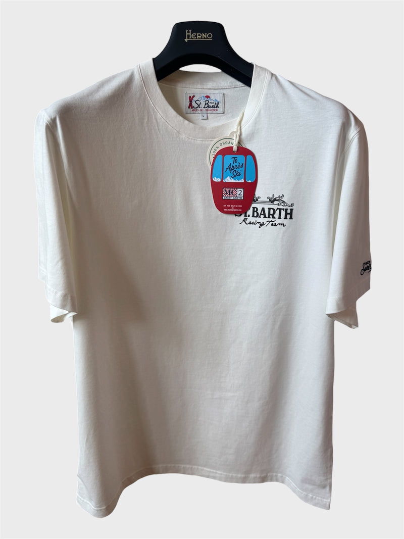 T-shirt Saint Barth "Racing Team" bianca