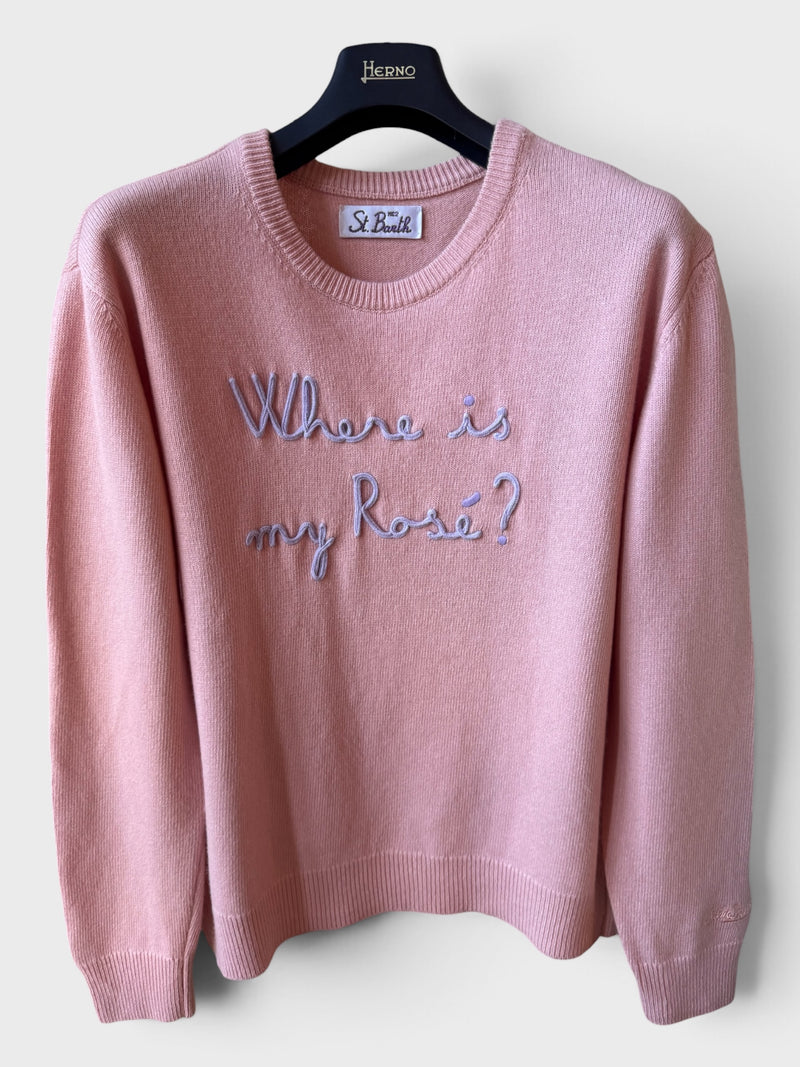Maglione Saint Barth "Where Is My Rosé" rosa