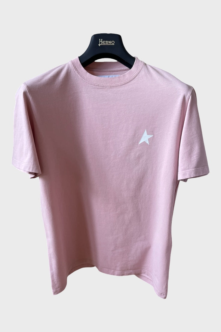 Maglia Golden Goose Star rosa stella bianca