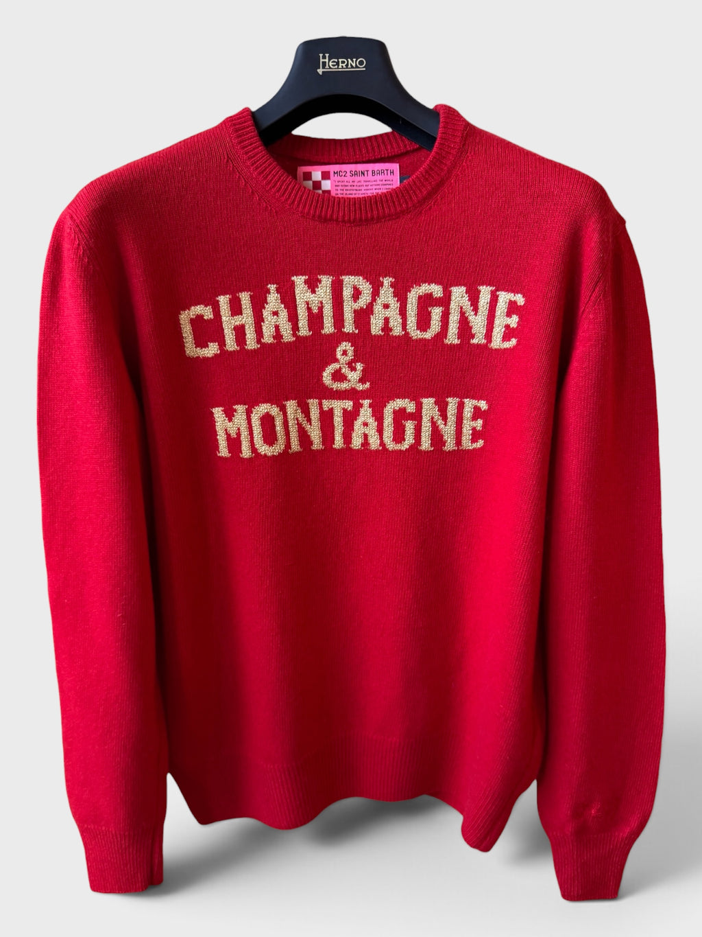 Maglione Saint Barth "Champagne e montagne" rosso