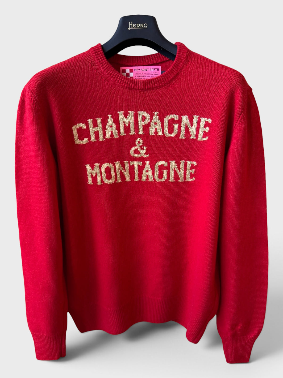 Maglione Saint Barth "Champagne e montagne" rosso