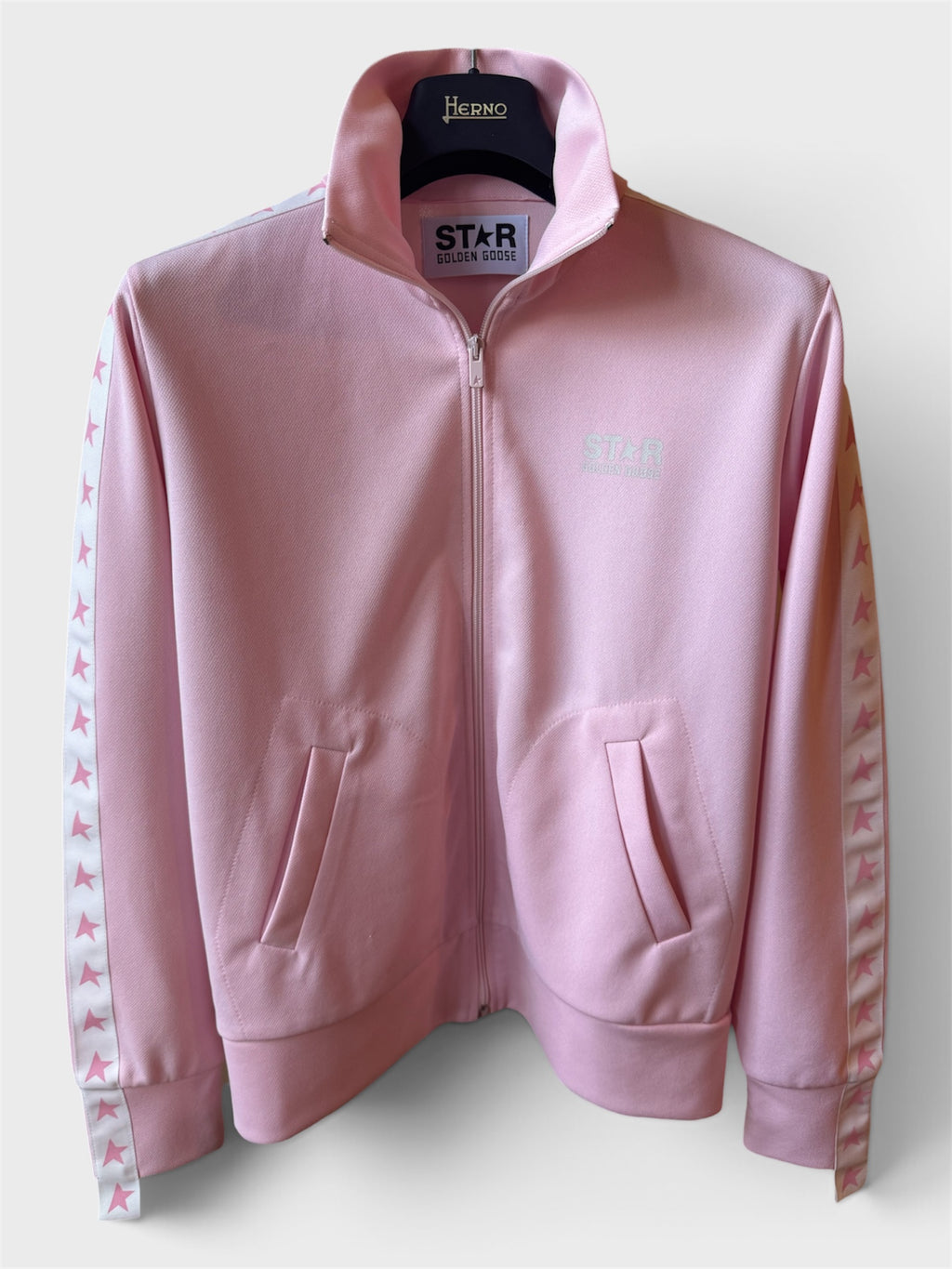 Felpa Golden Goose Star jogging rosa stelline laterali