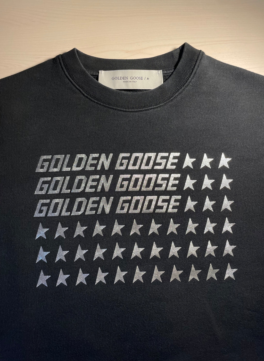 Felpa Golden Goose nera stelle argento