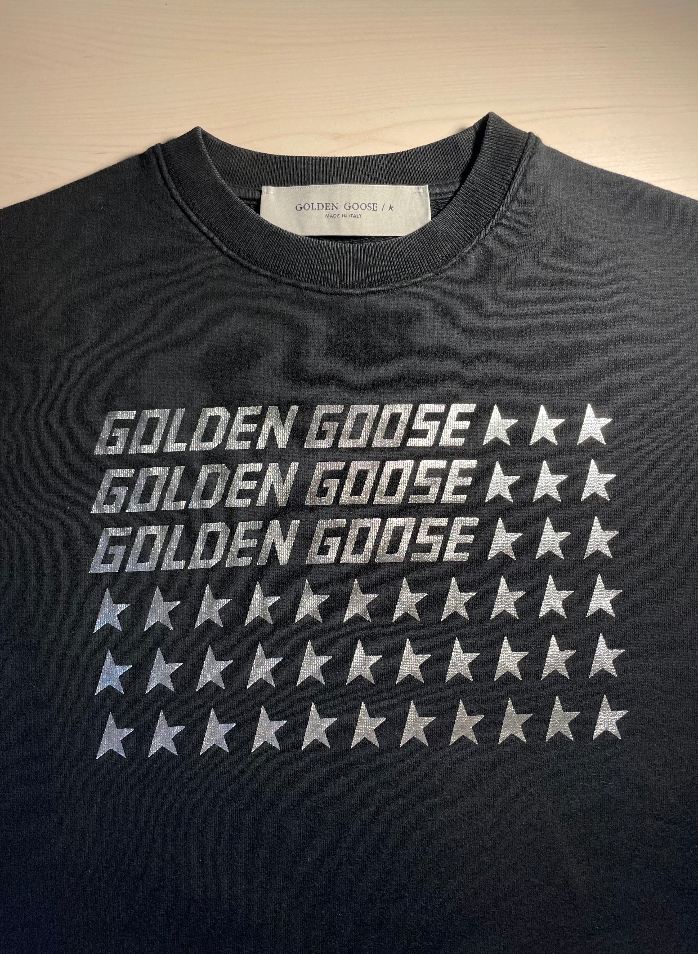 Felpa Golden Goose nera stelle argento