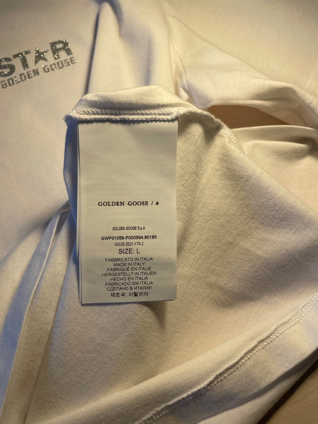 Maglia Golden Goose Star bianca stella argento retro