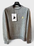 Felpa Golden Goose Star grigia stella oro