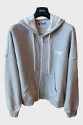 Felpa Golden Goose Star grigia logo frontale con zip