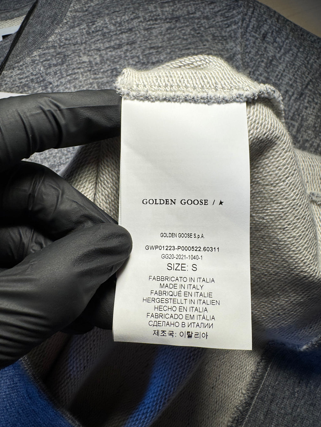 Felpa Golden Goose Star grigia stella oro