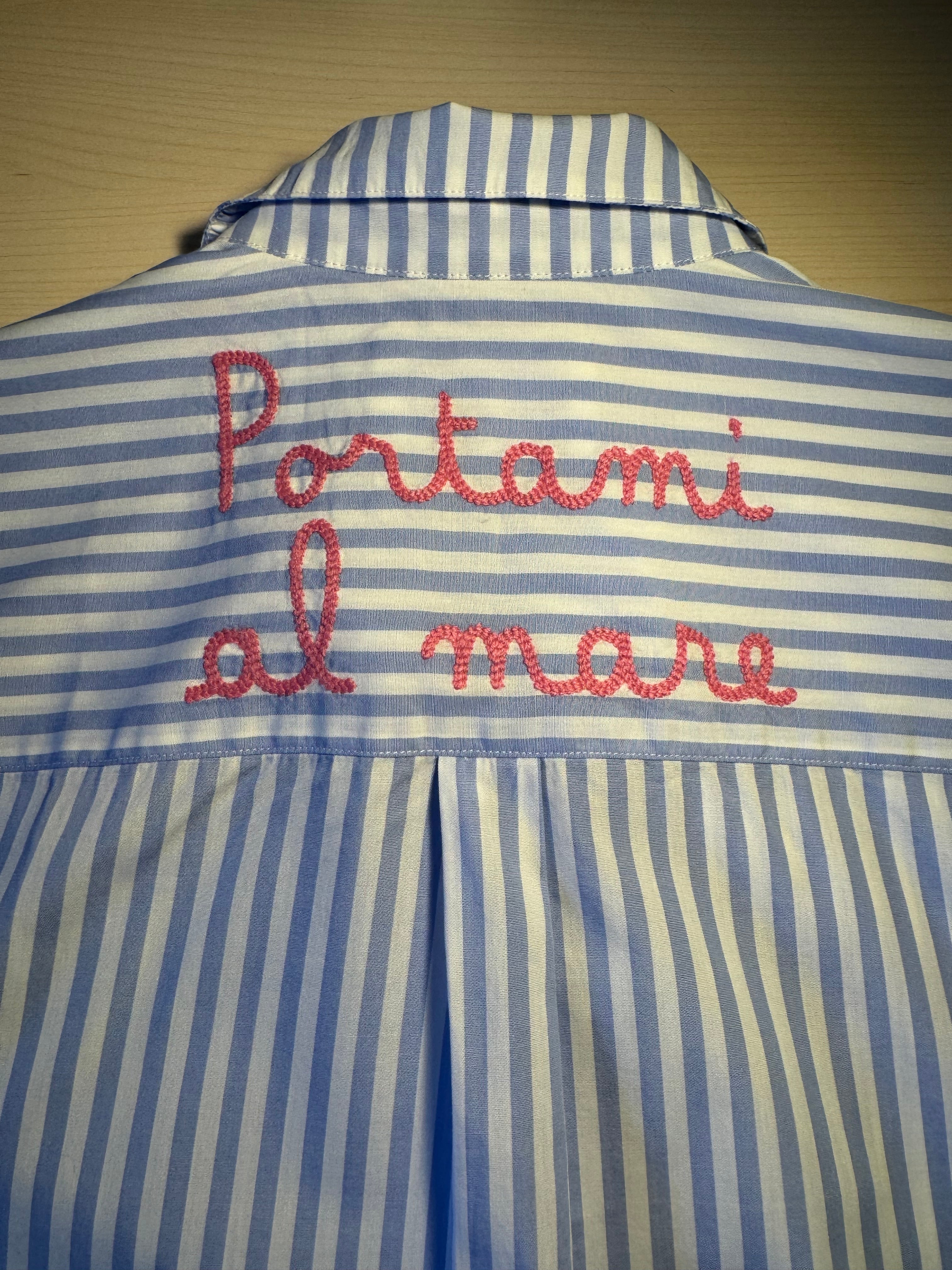 Camicia Saint Barth righe “Portami Al Mare”