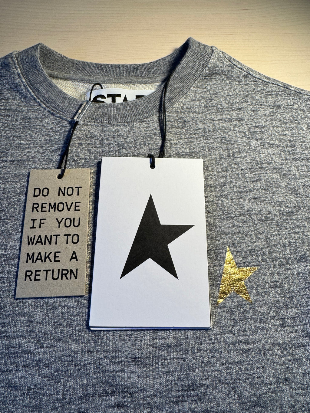 Felpa Golden Goose Star grigia stella oro