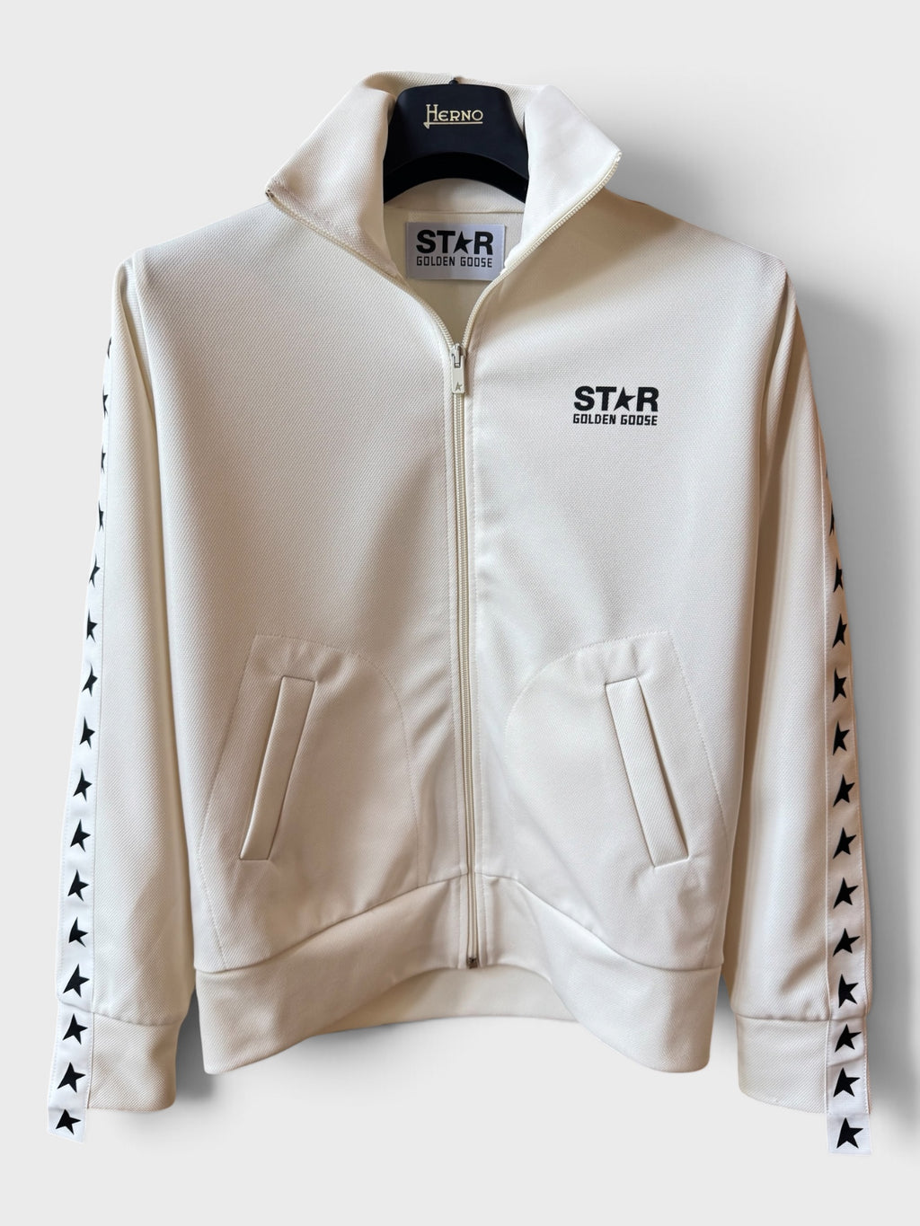 Felpa Golden Goose Star jogging bianca stelline laterali