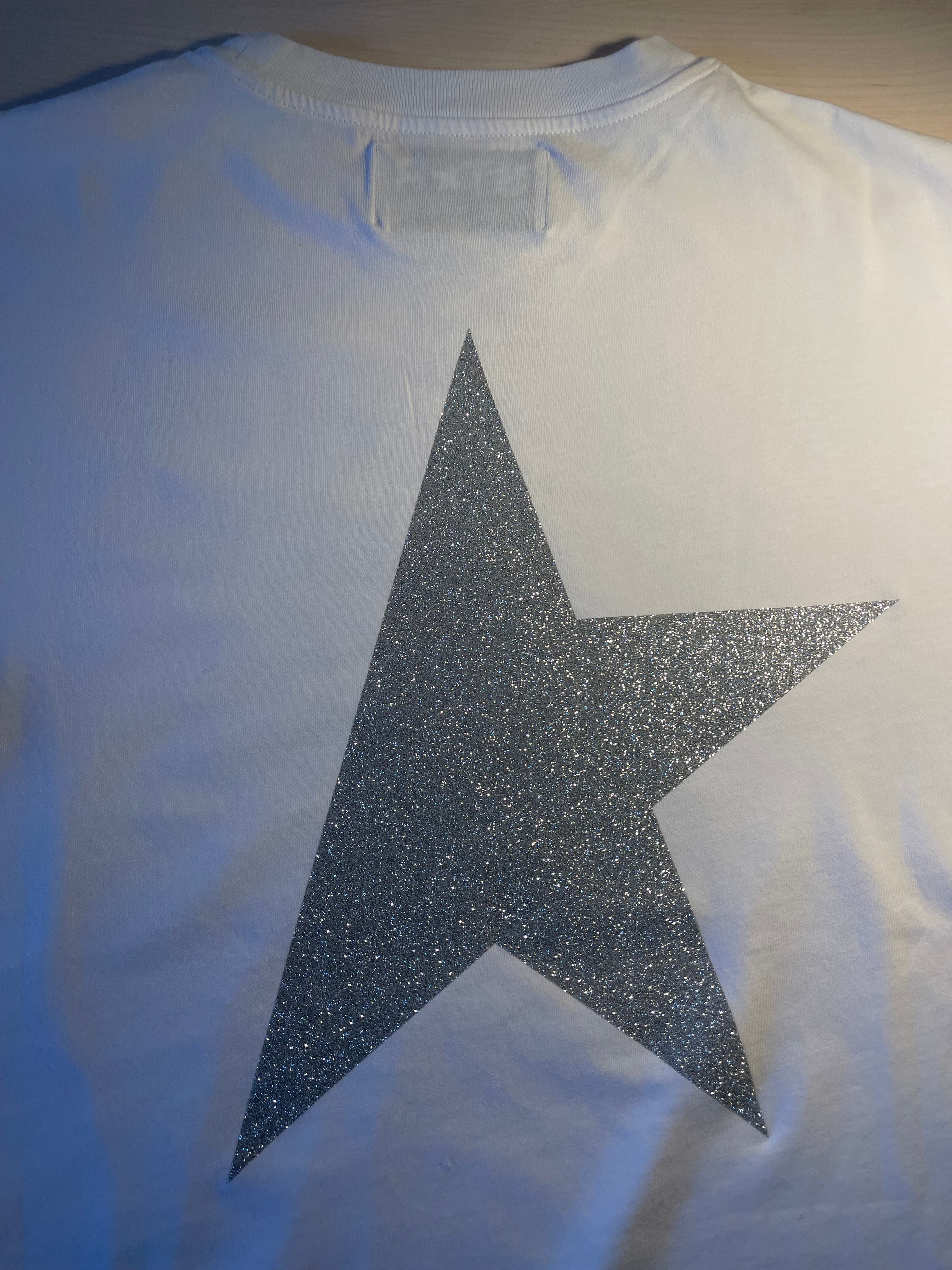 Maglia Golden Goose Star bianca stella argento retro