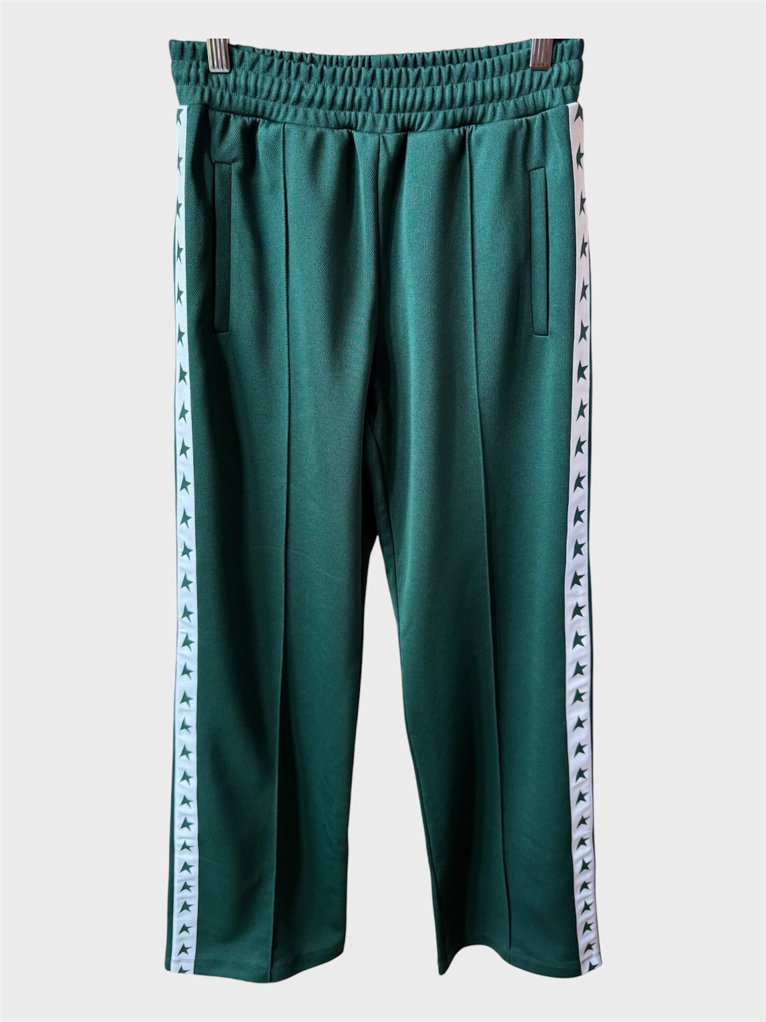 Pantaloni Golden Goose Star jogging verdi stelline laterali