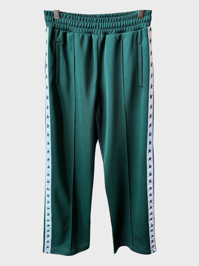 Pantaloni Golden Goose Star jogging verdi stelline laterali