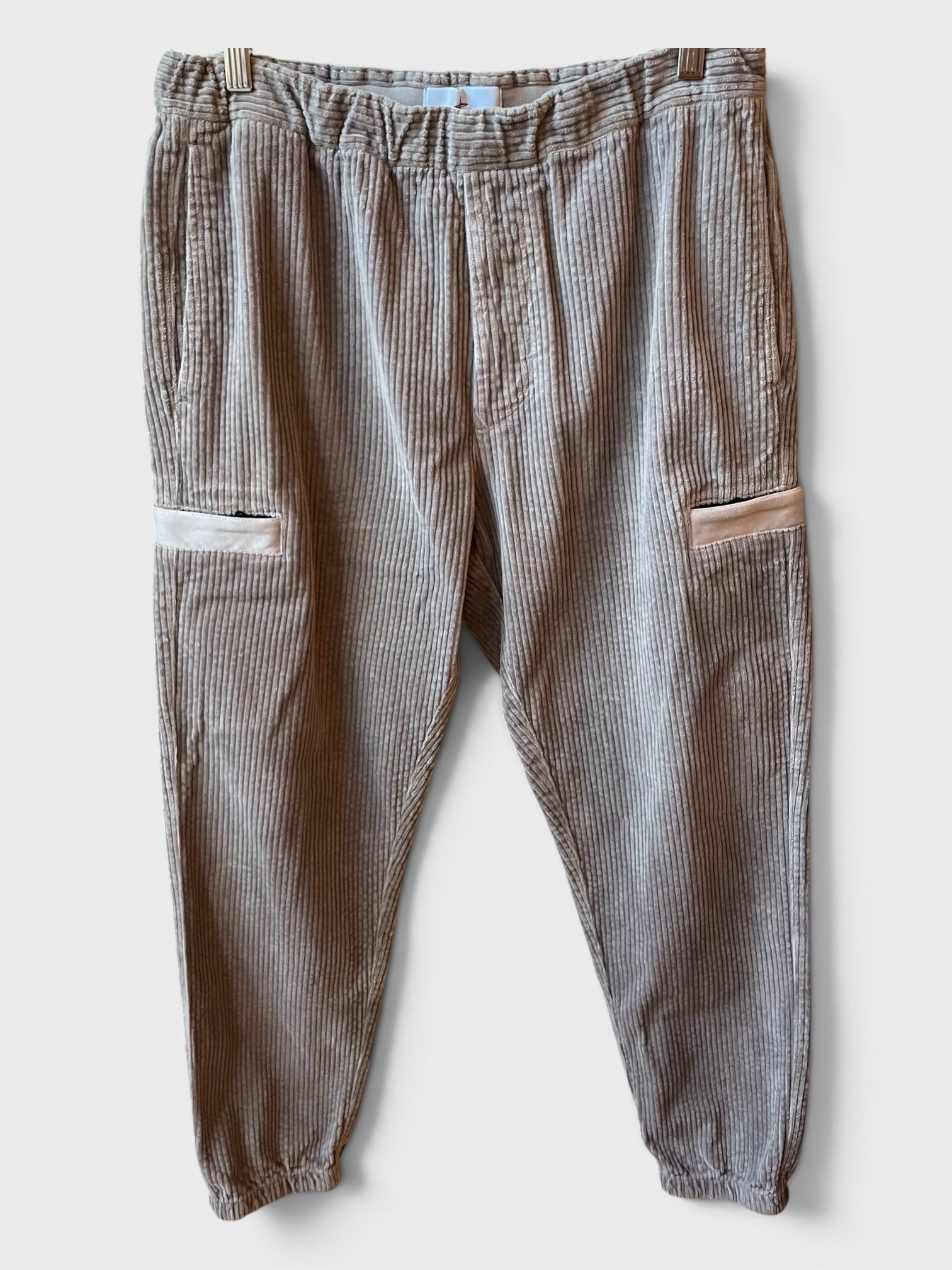Pantaloni beige in velluto a coste Stone Island