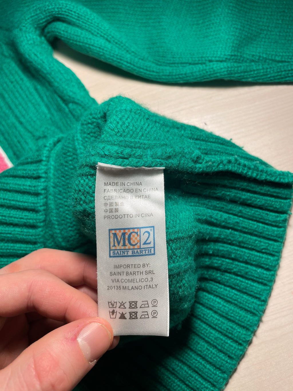 Maglione Saint Barth "SB" verde