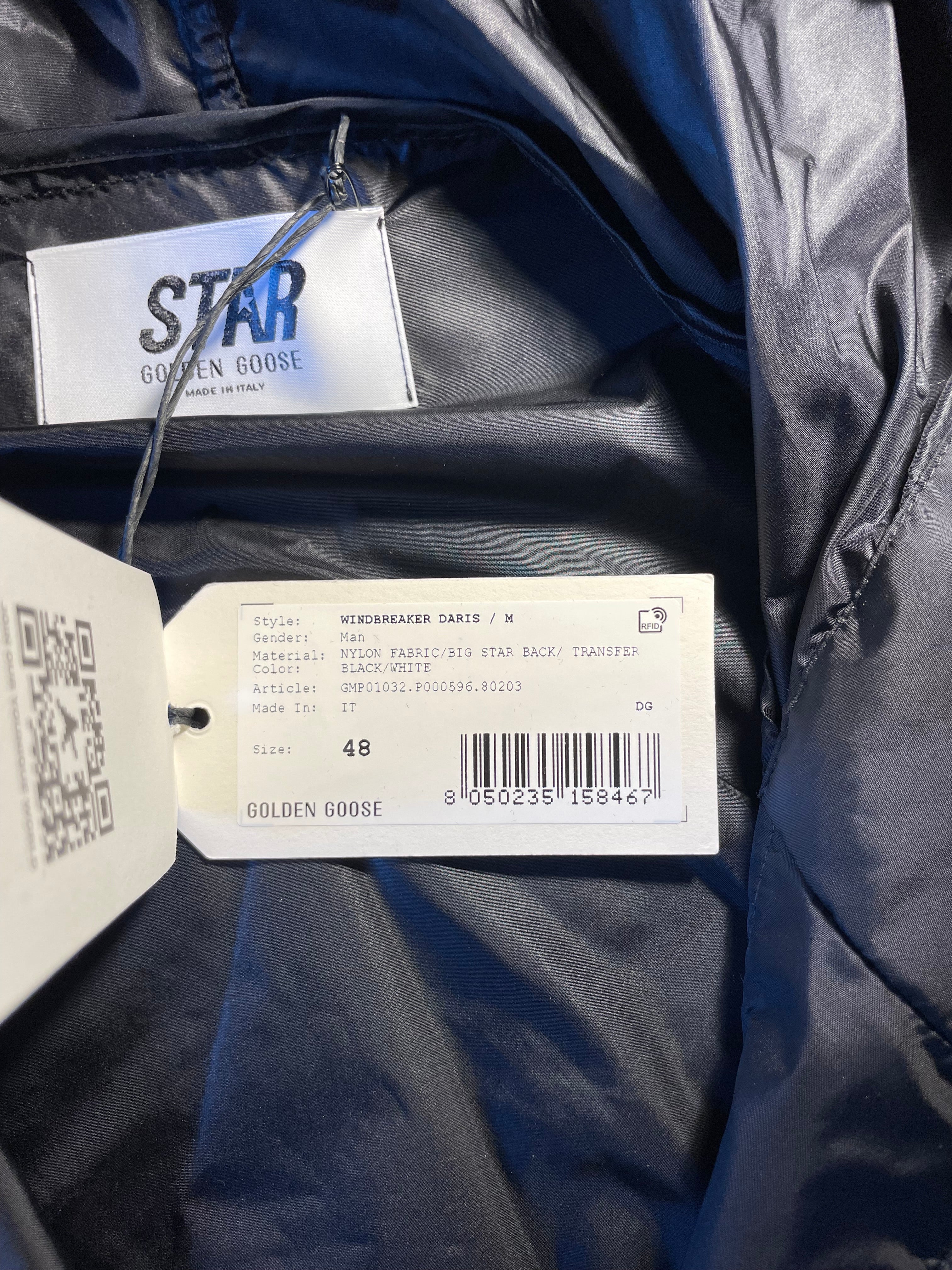 Giacca a vento Golden Goose star logo e stella bianchi nuova collezione