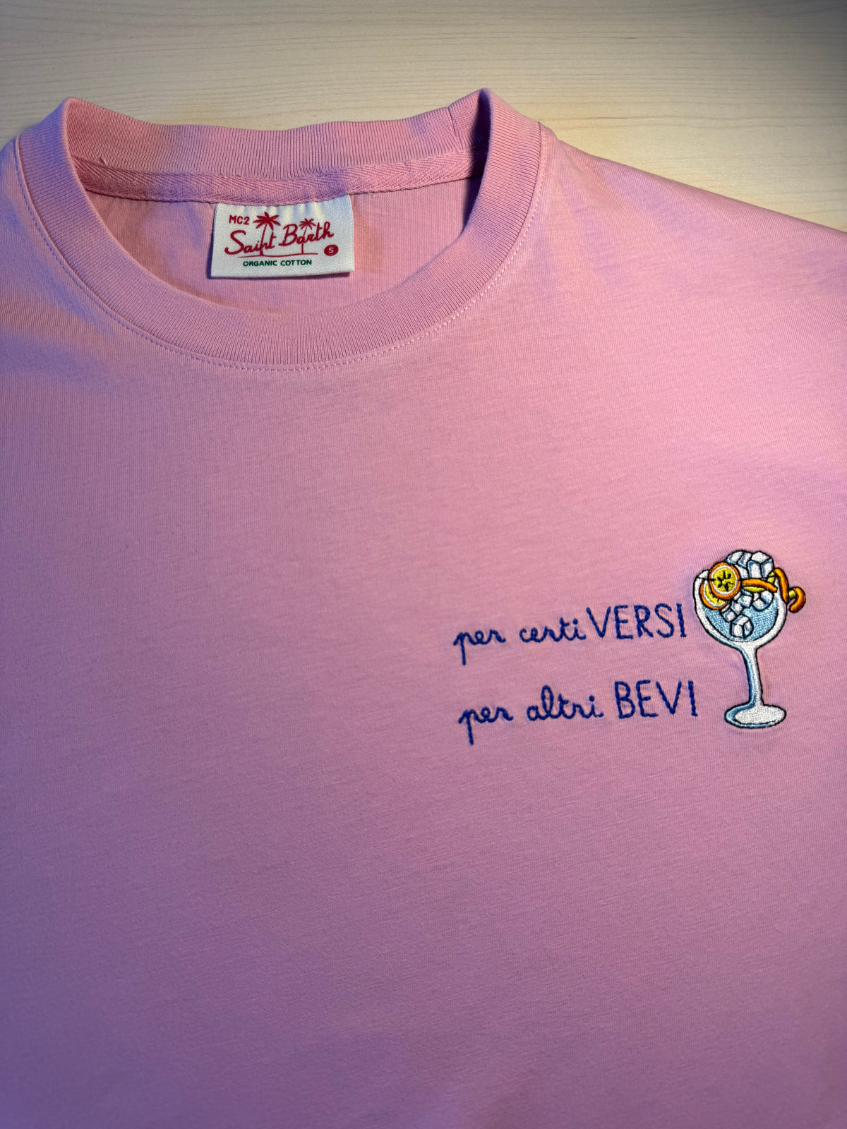 Maglia Saint Barth "Per Certi Versi Per altri Bevi” rosa