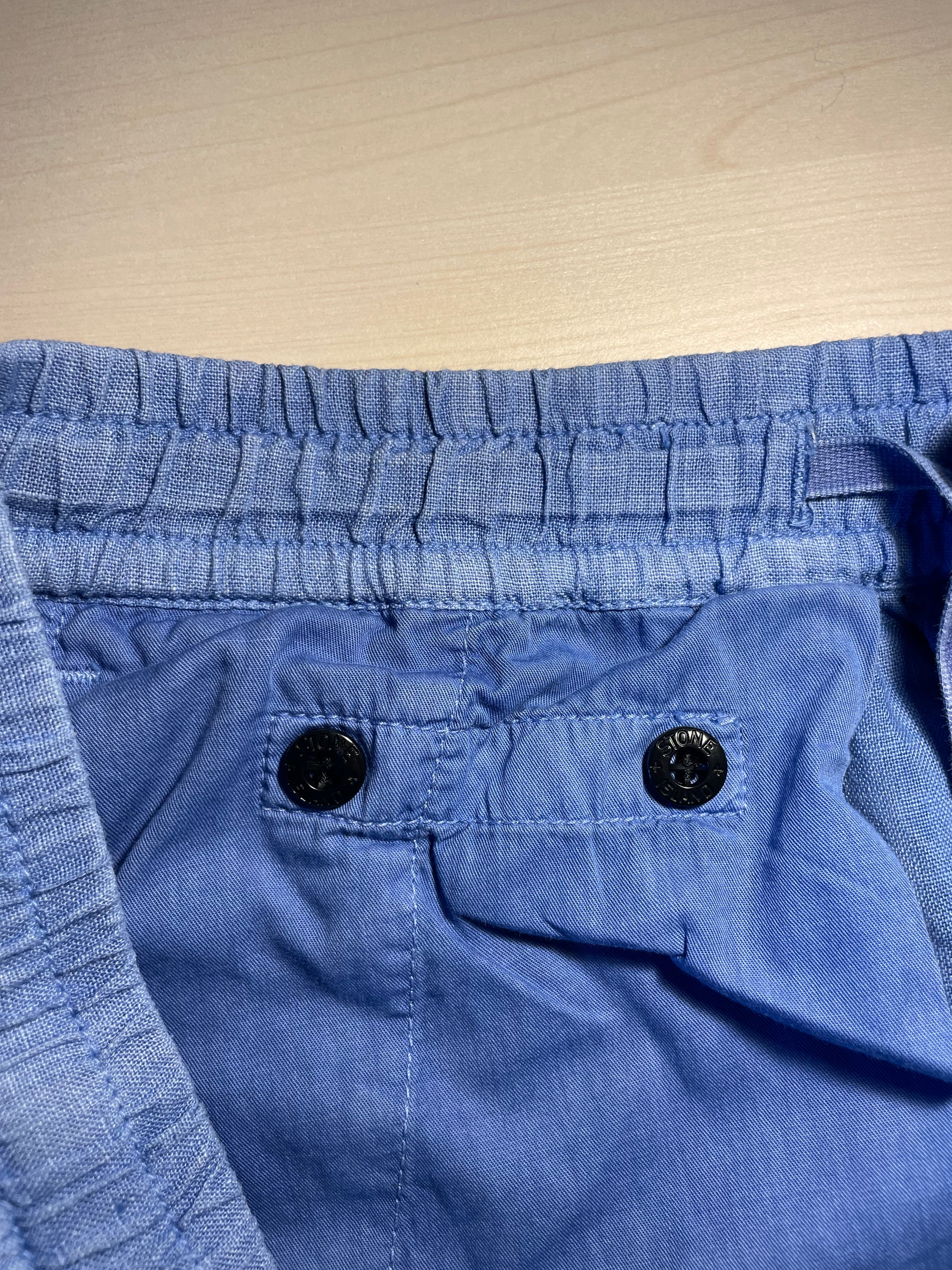 Pantalone Stone Island cargo azzurri lino