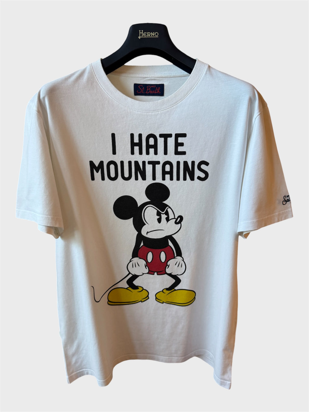 Maglia Saint Barth "I Hate Mountains" bianca