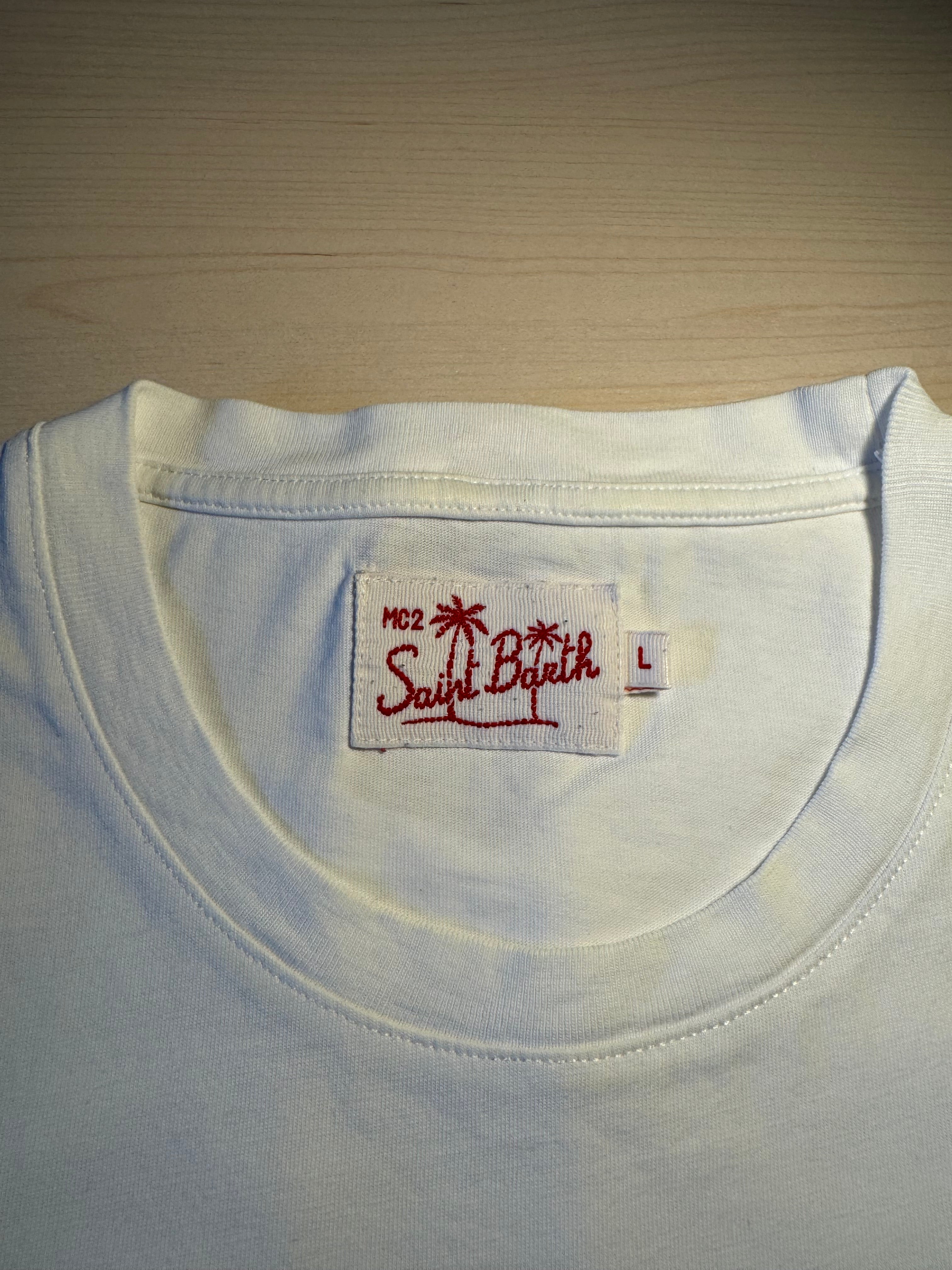 Maglia Saint Barth "All I Need Is Gin Tonic" bianca