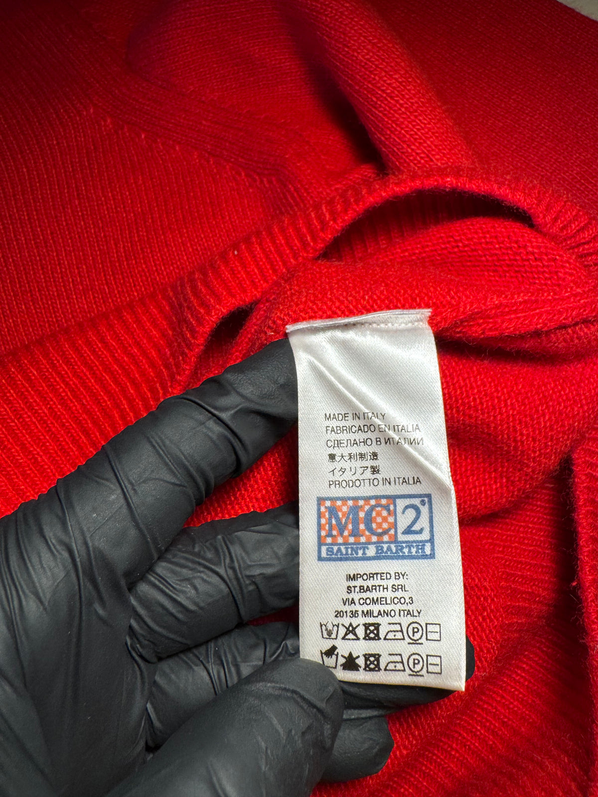 Maglione Saint Barth "Champagne e montagne" rosso