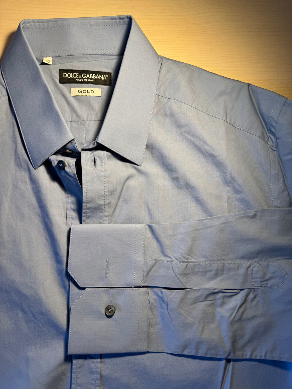Camicia Dolce e Gabbana Gold azzurra scura