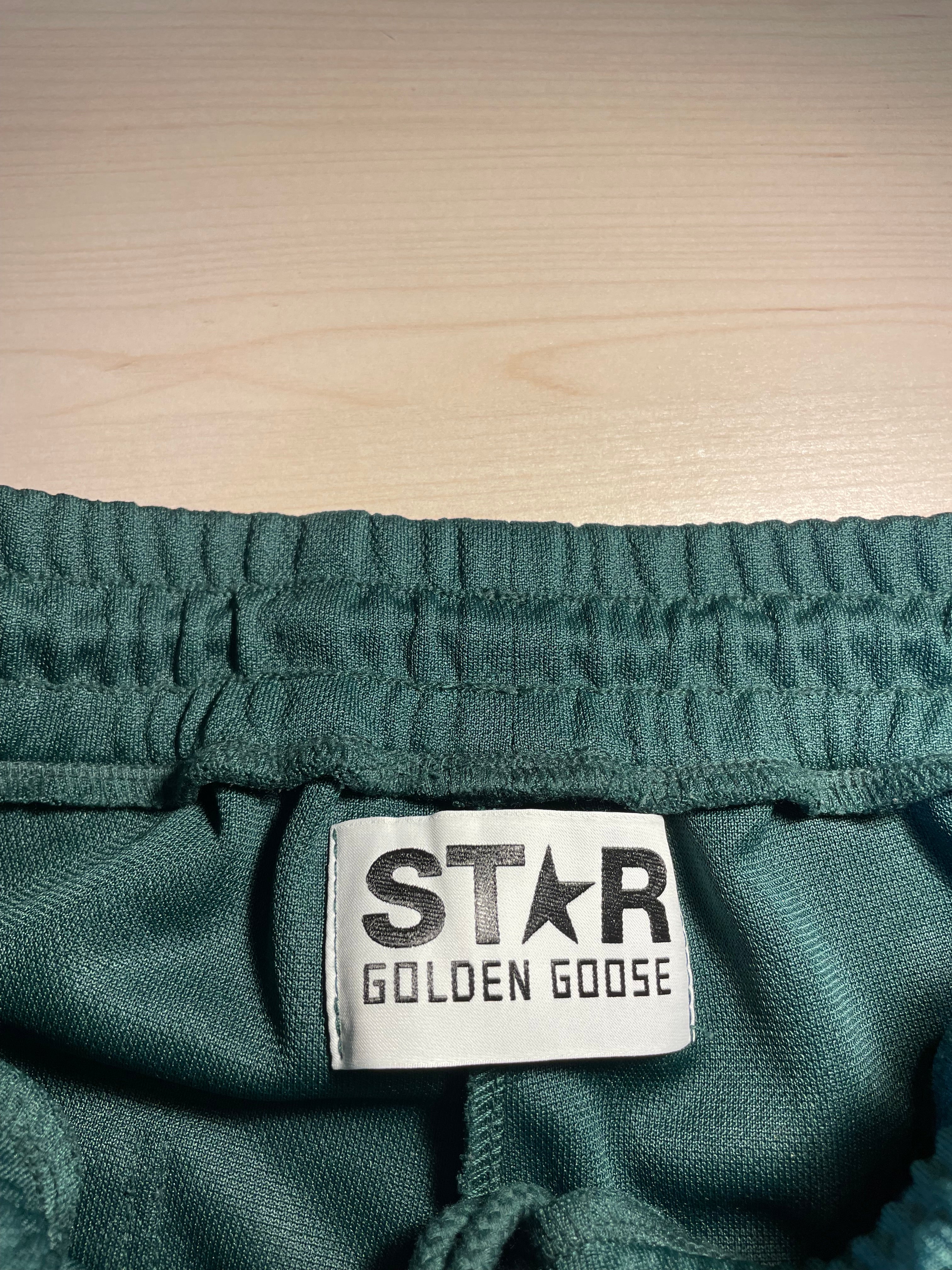 Pantaloni Golden Goose Star jogging verdi stelline laterali