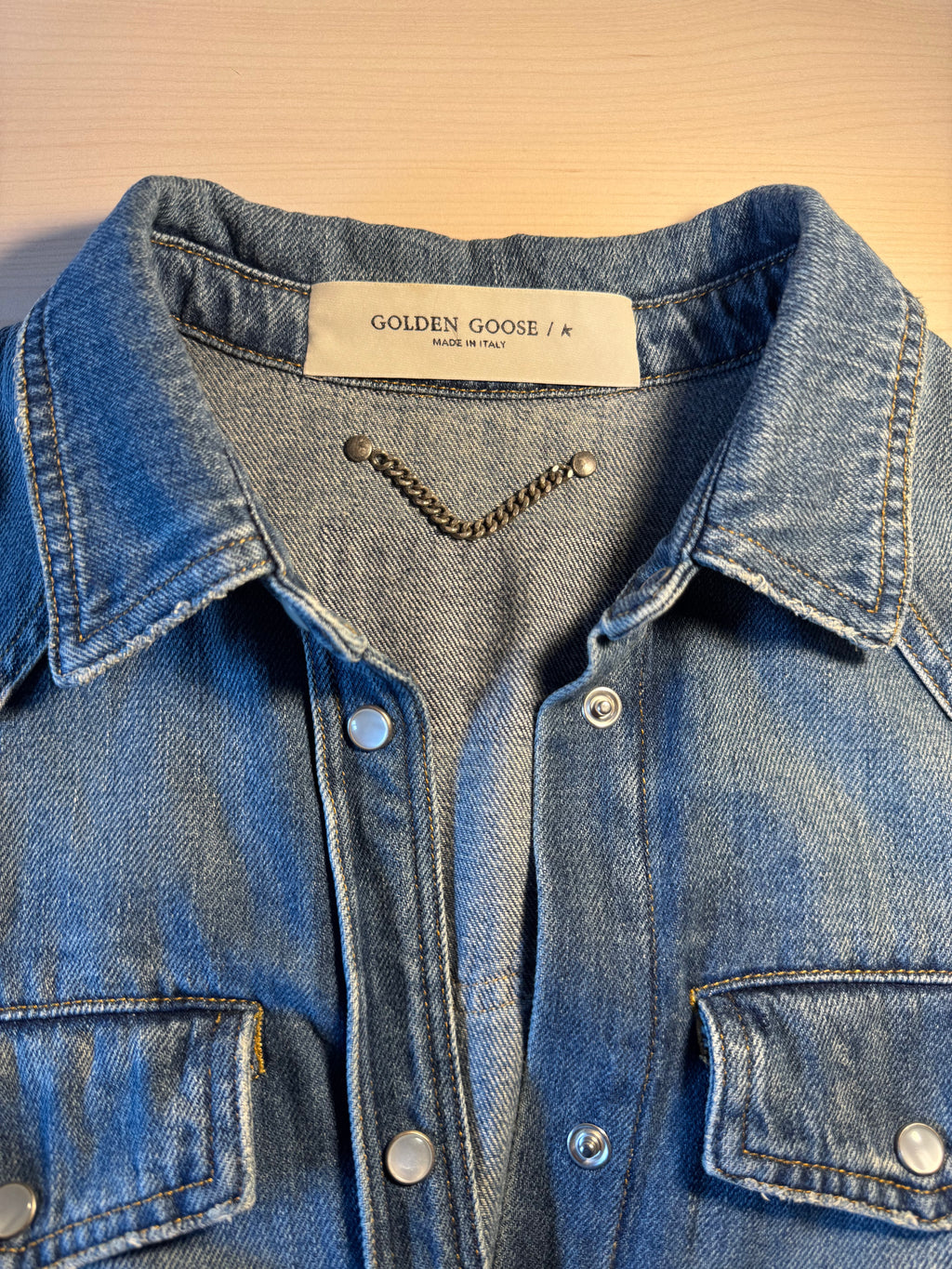Vestito Golden Goose jeans denim con patch