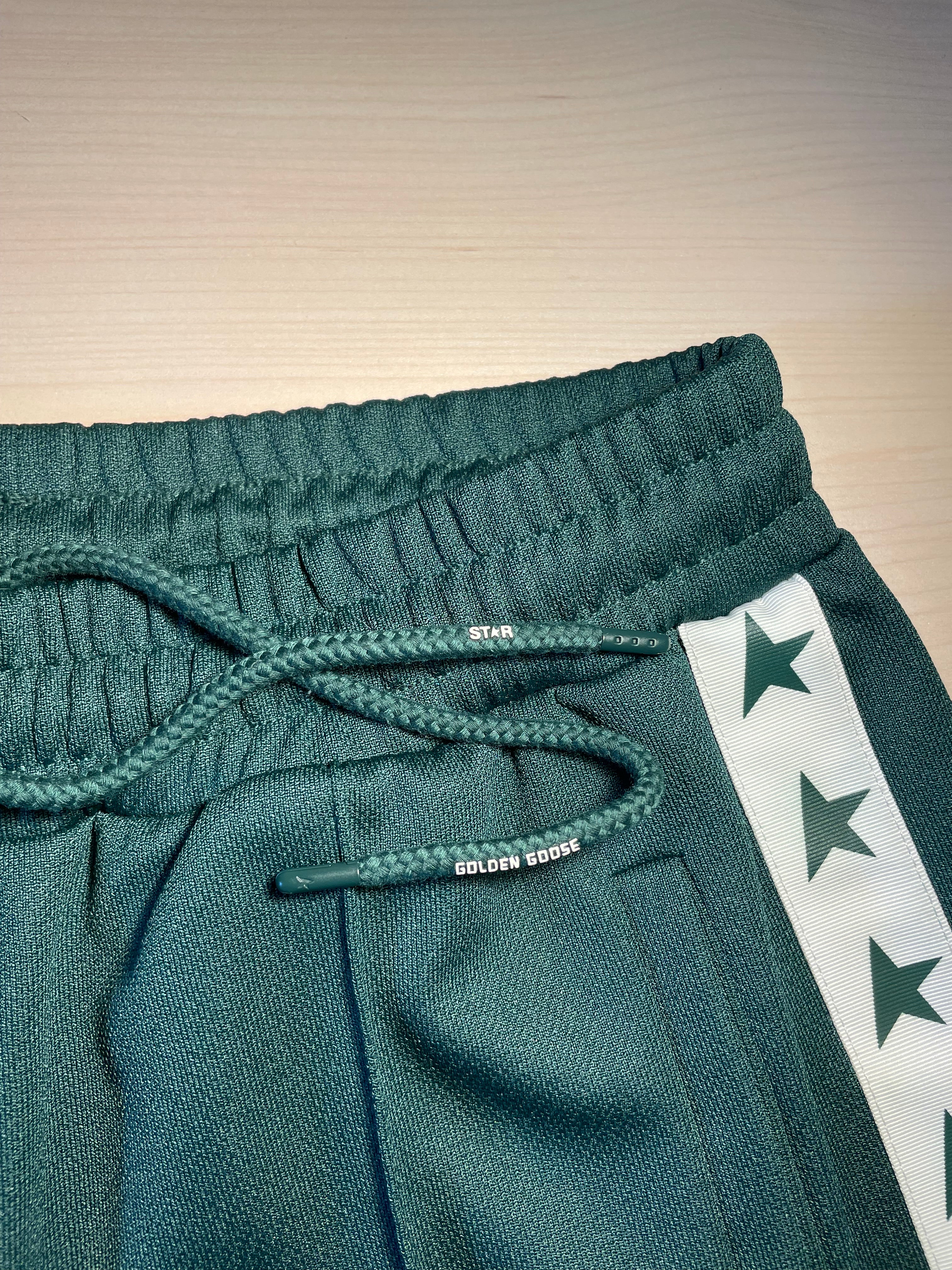 Pantaloni Golden Goose Star jogging verdi stelline laterali