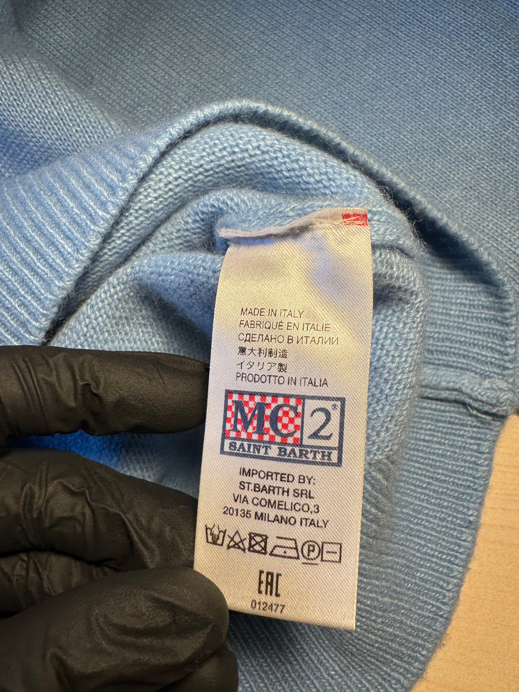 Maglione Saint Barth "Compulsive Shopper" azzurro