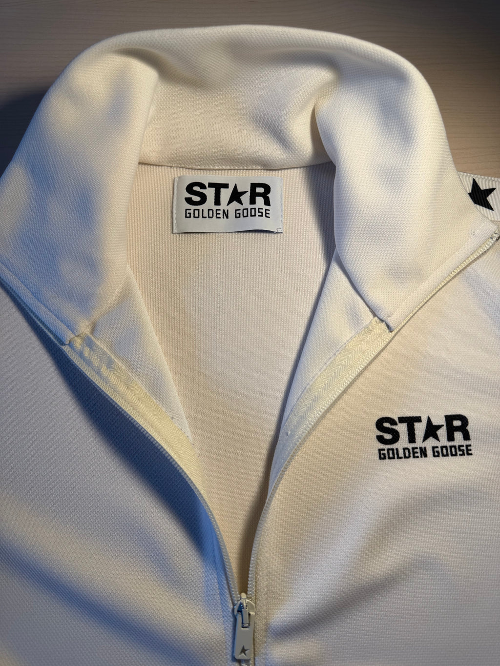 Felpa Golden Goose Star jogging bianca stelline laterali