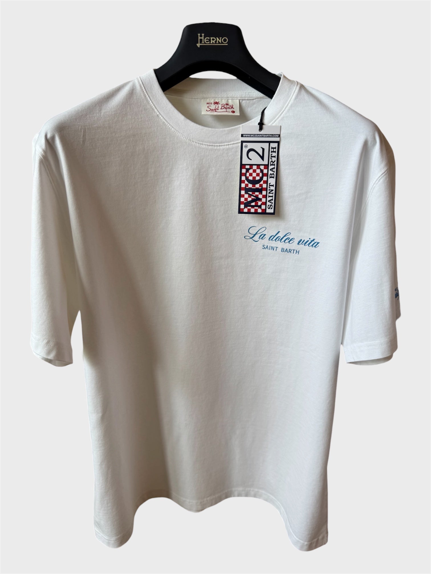 T-shirt Saint Barth "La Dolce Vita" bianca