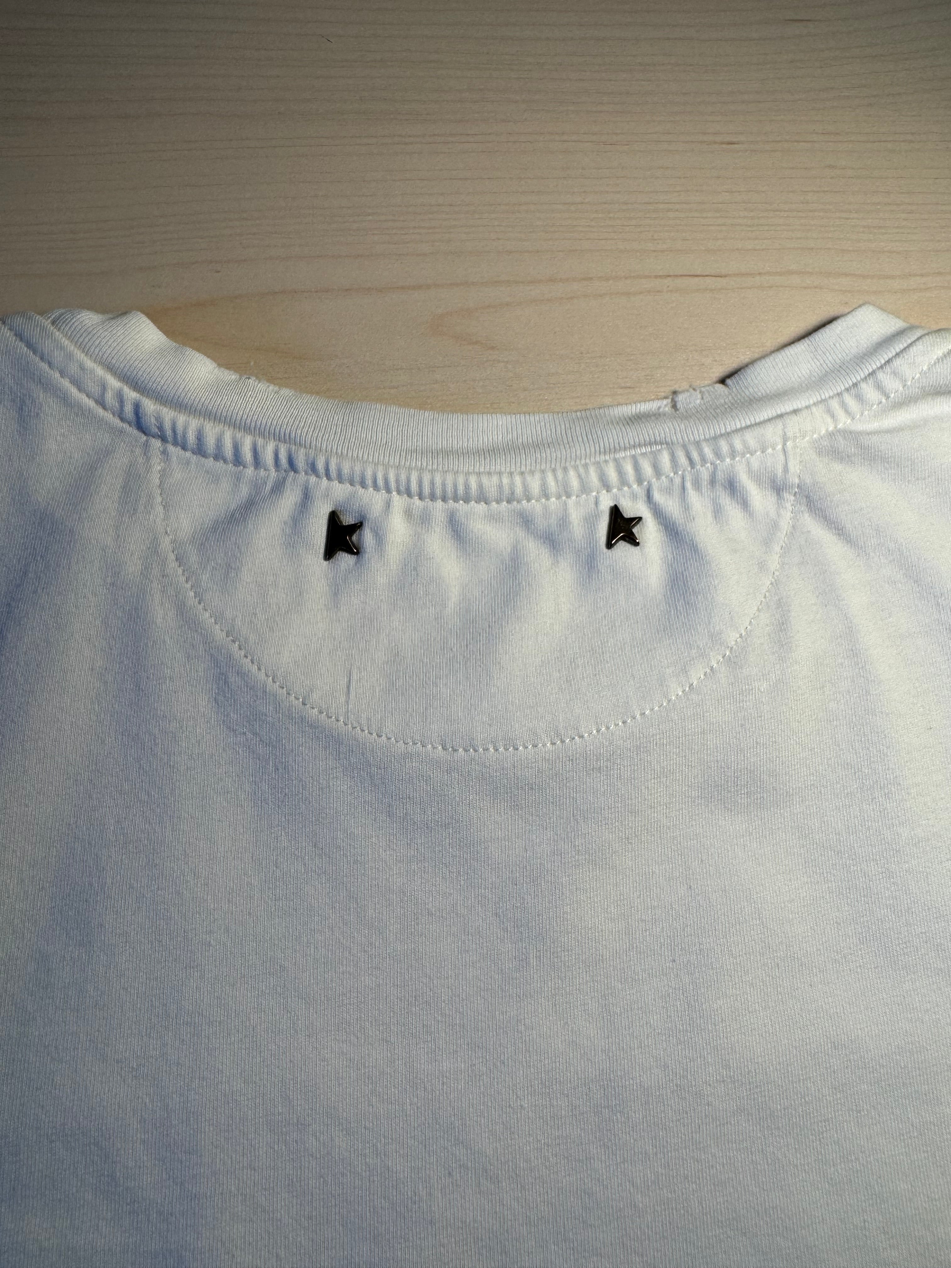 Maglia Golden Goose bianca trattamento distressed