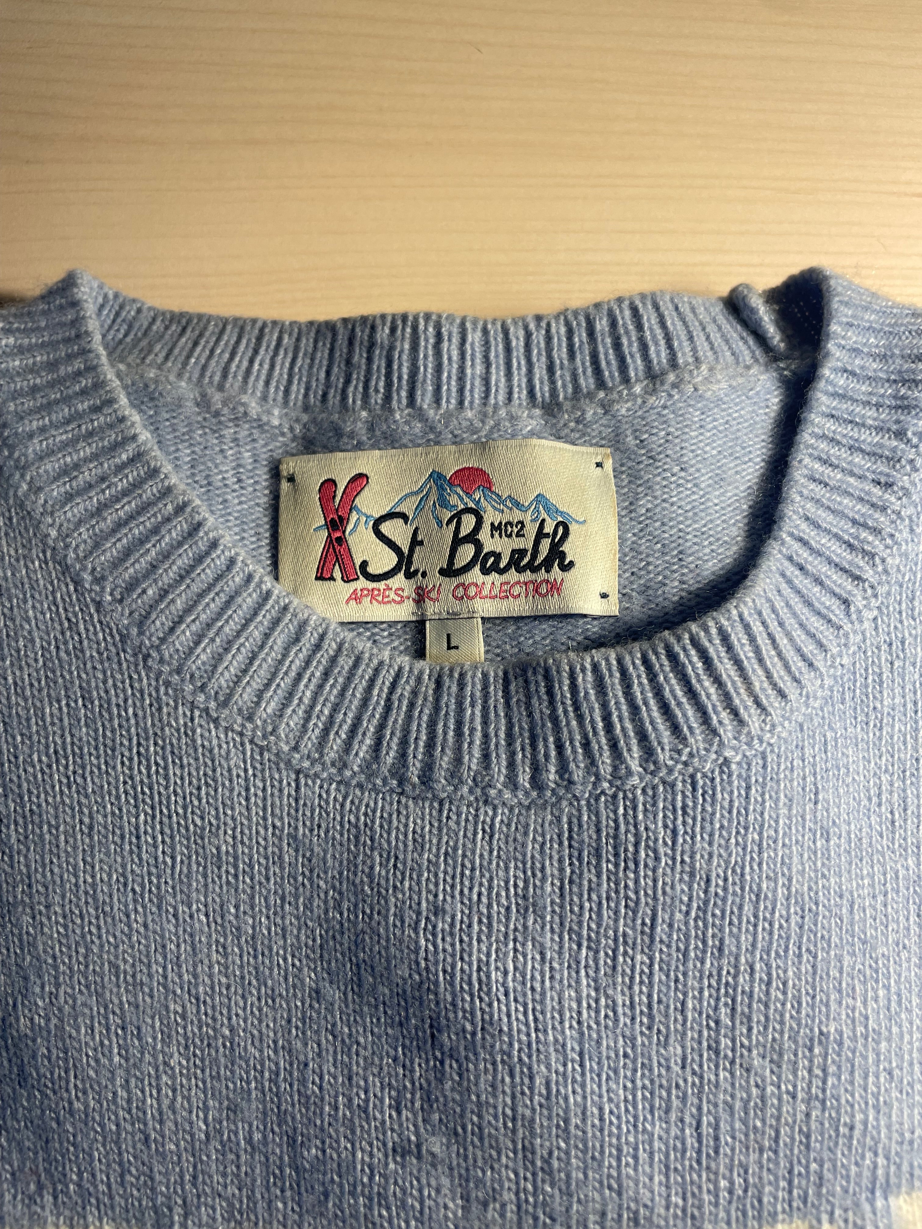 Maglione Saint Barth "St. Barth Habitué" azzurro