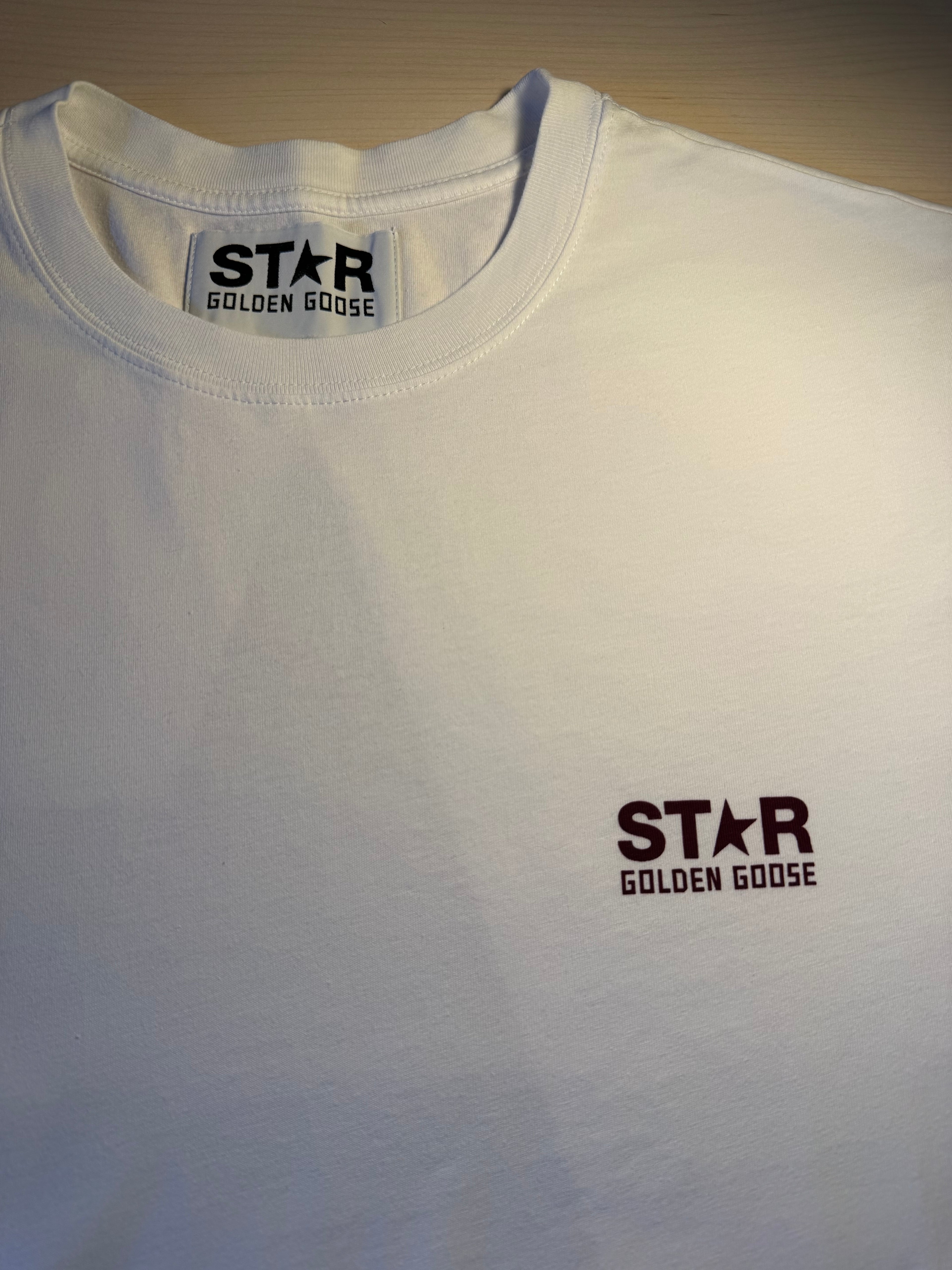 Maglia Golden Goose Star bianca stella bordeaux retro