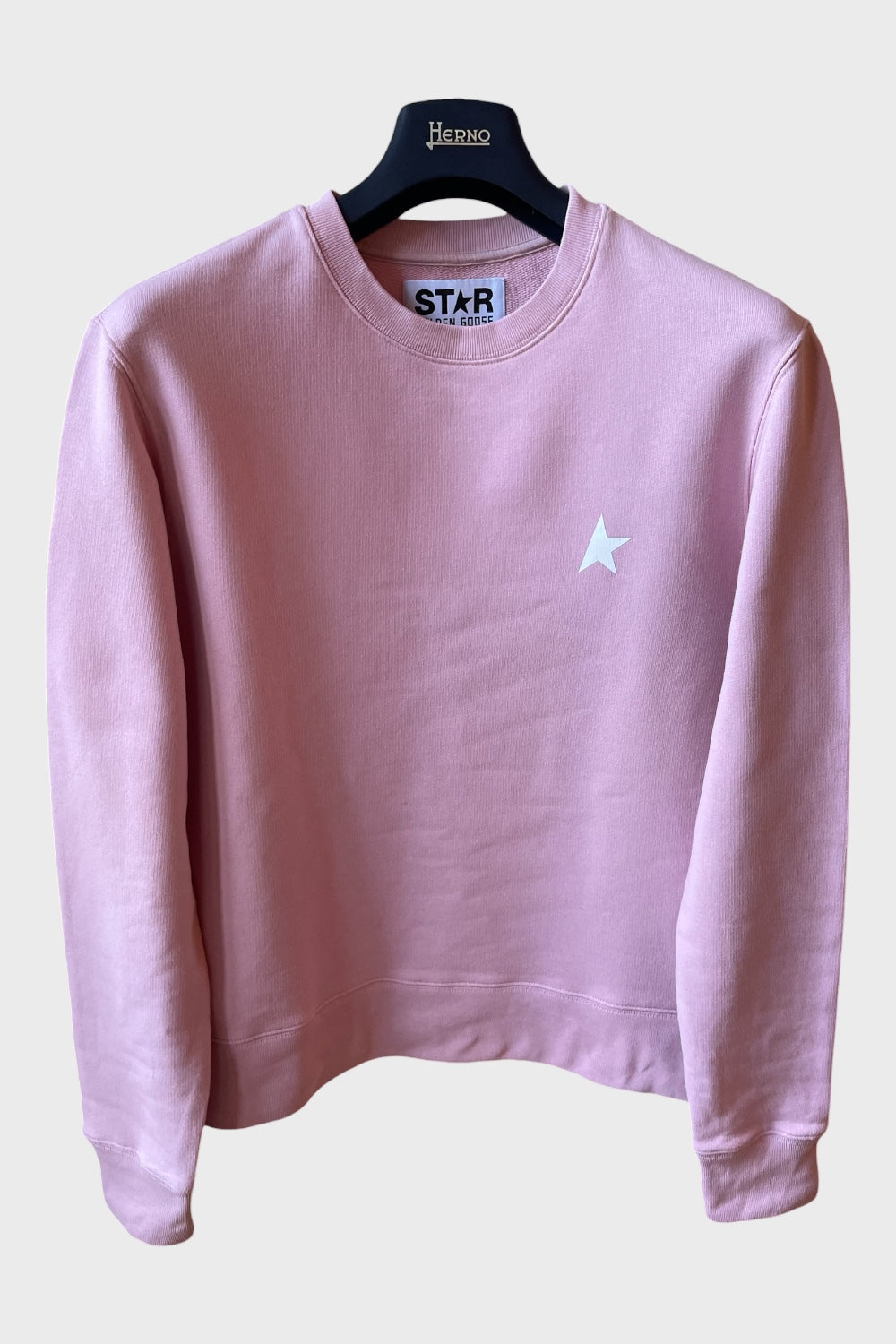 Felpa Golden Goose Star rosa stella bianca