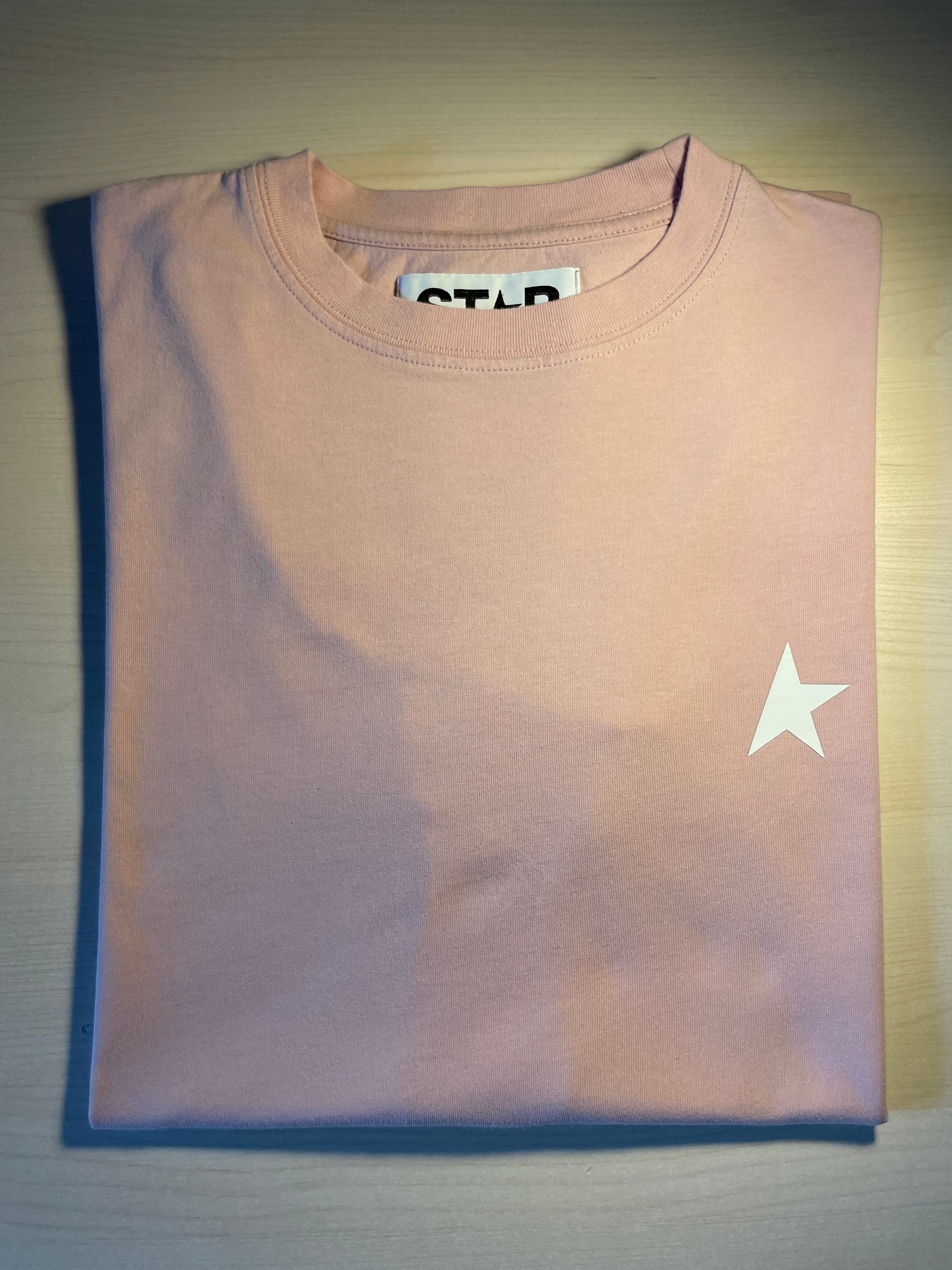 Maglia Golden Goose Star rosa stella bianca