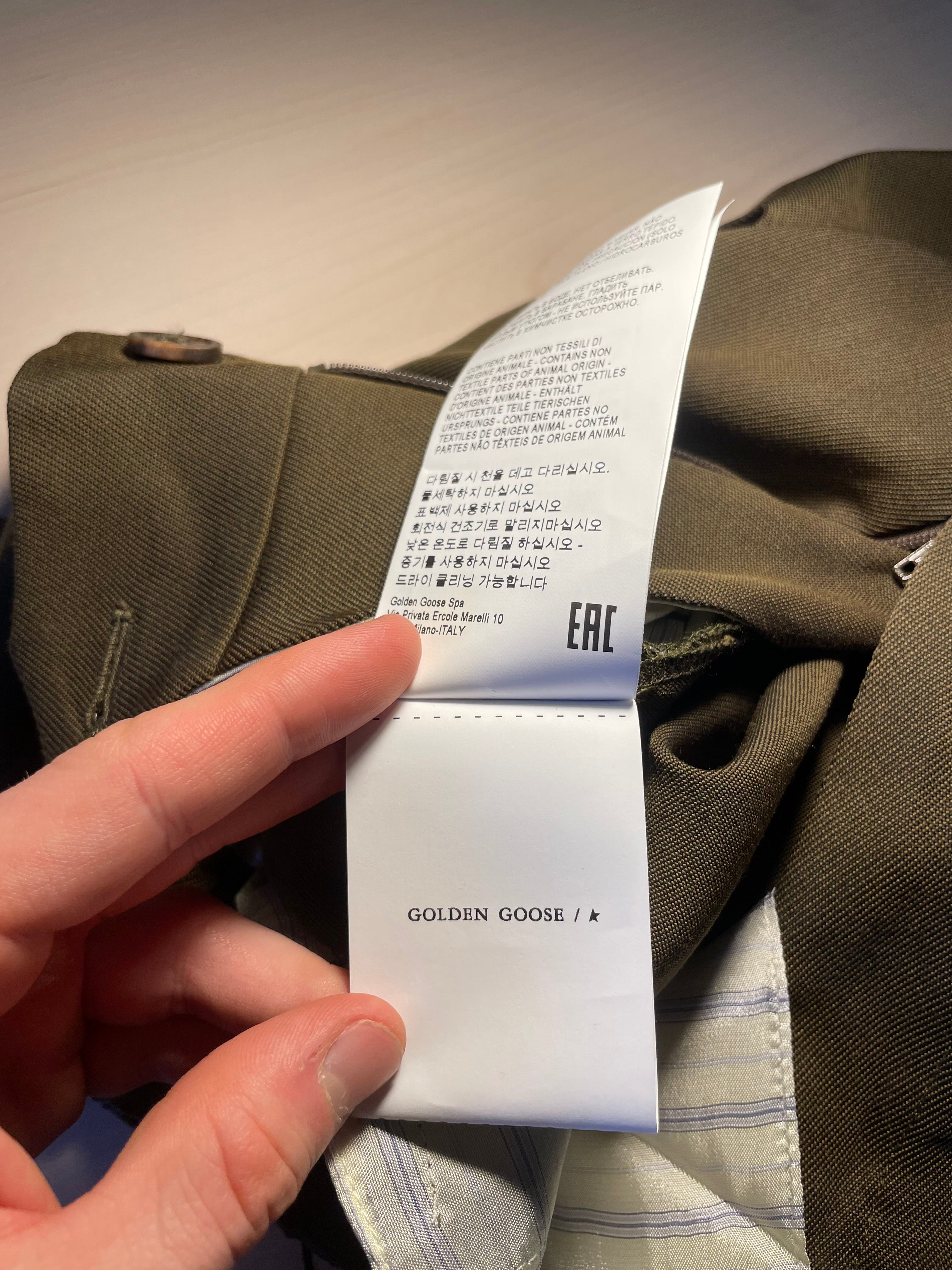 Pantaloni Golden Goose verdi misto lana