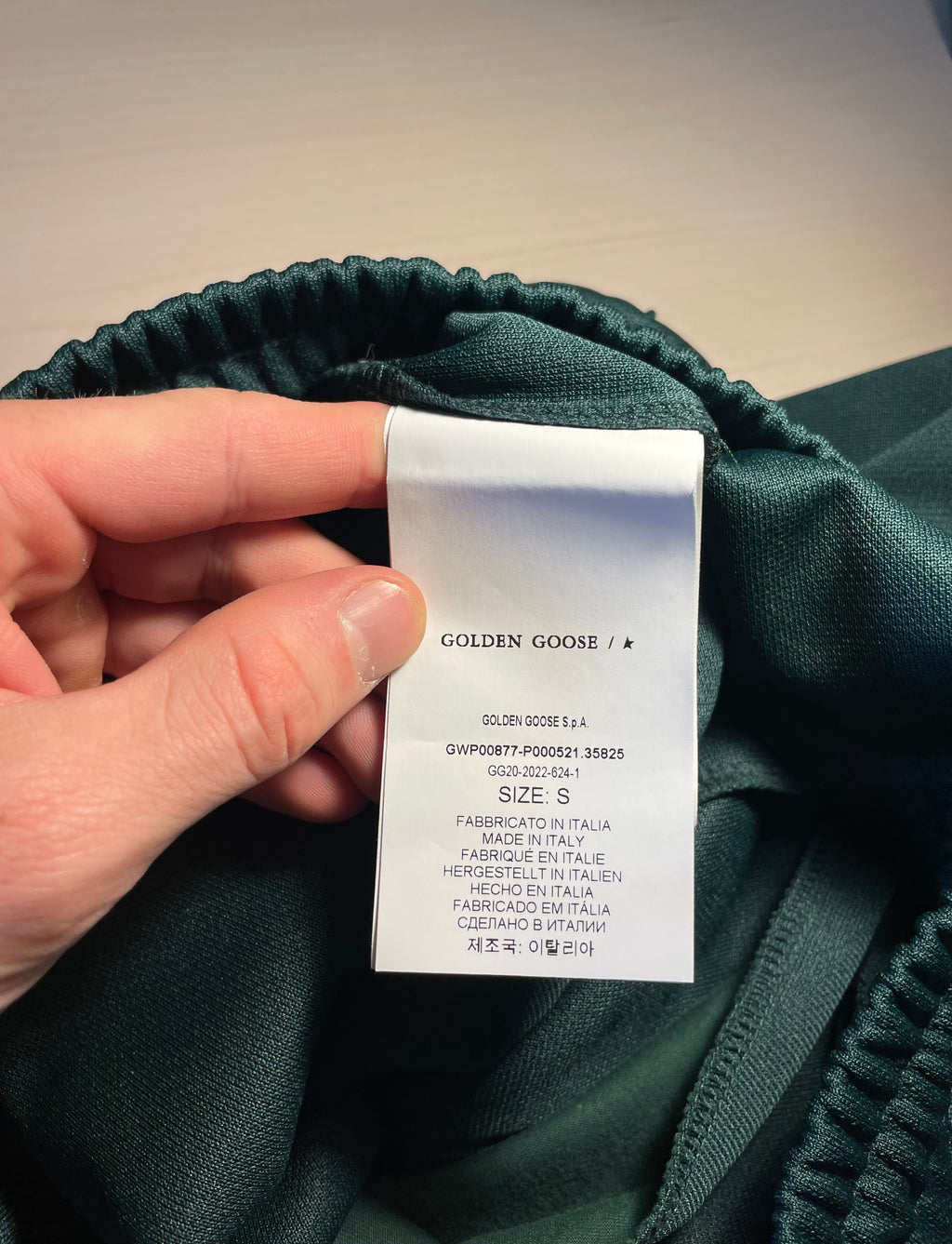 Pantaloni Golden Goose Star jogging verdi stelline laterali
