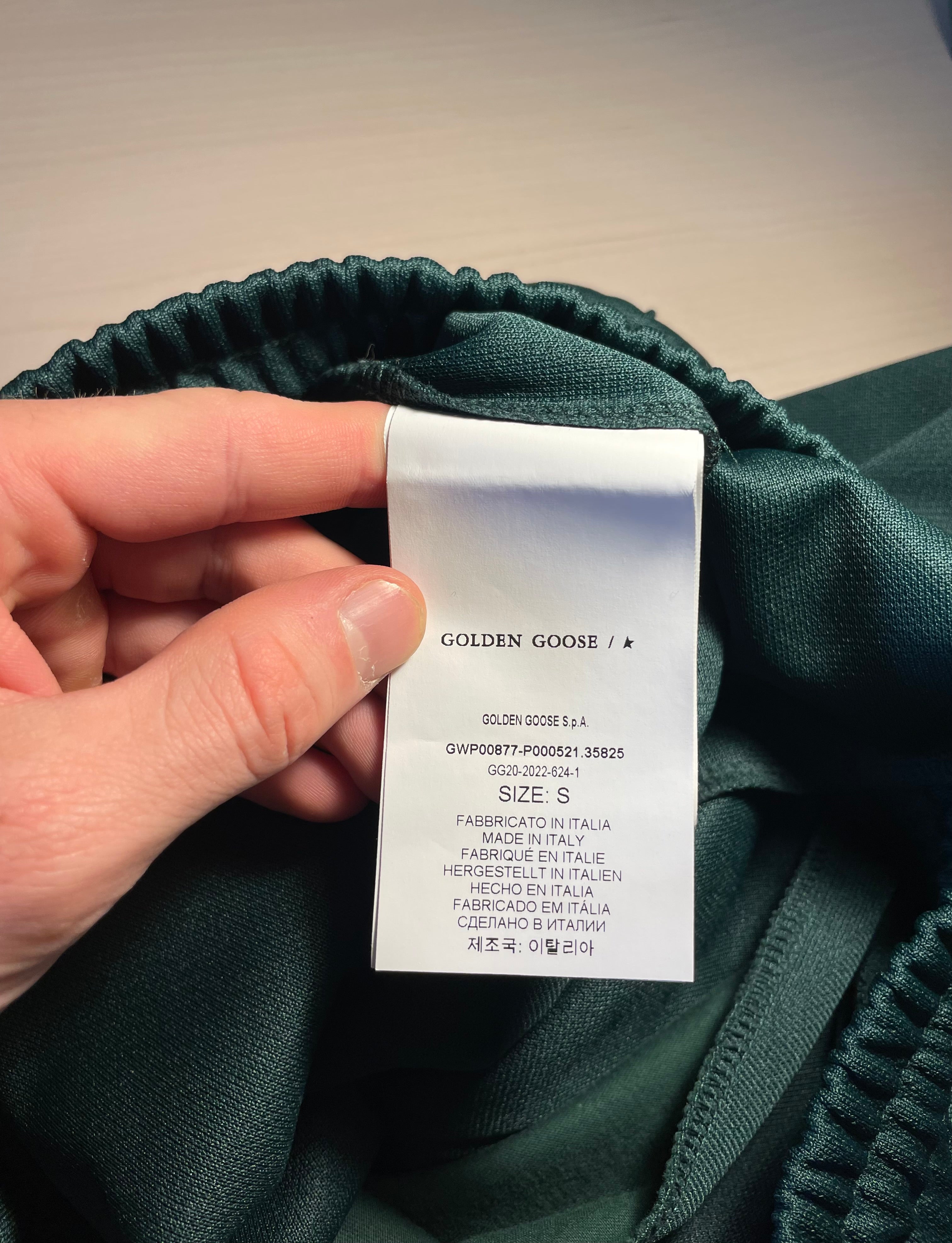 Pantaloni Golden Goose Star jogging verdi stelline laterali
