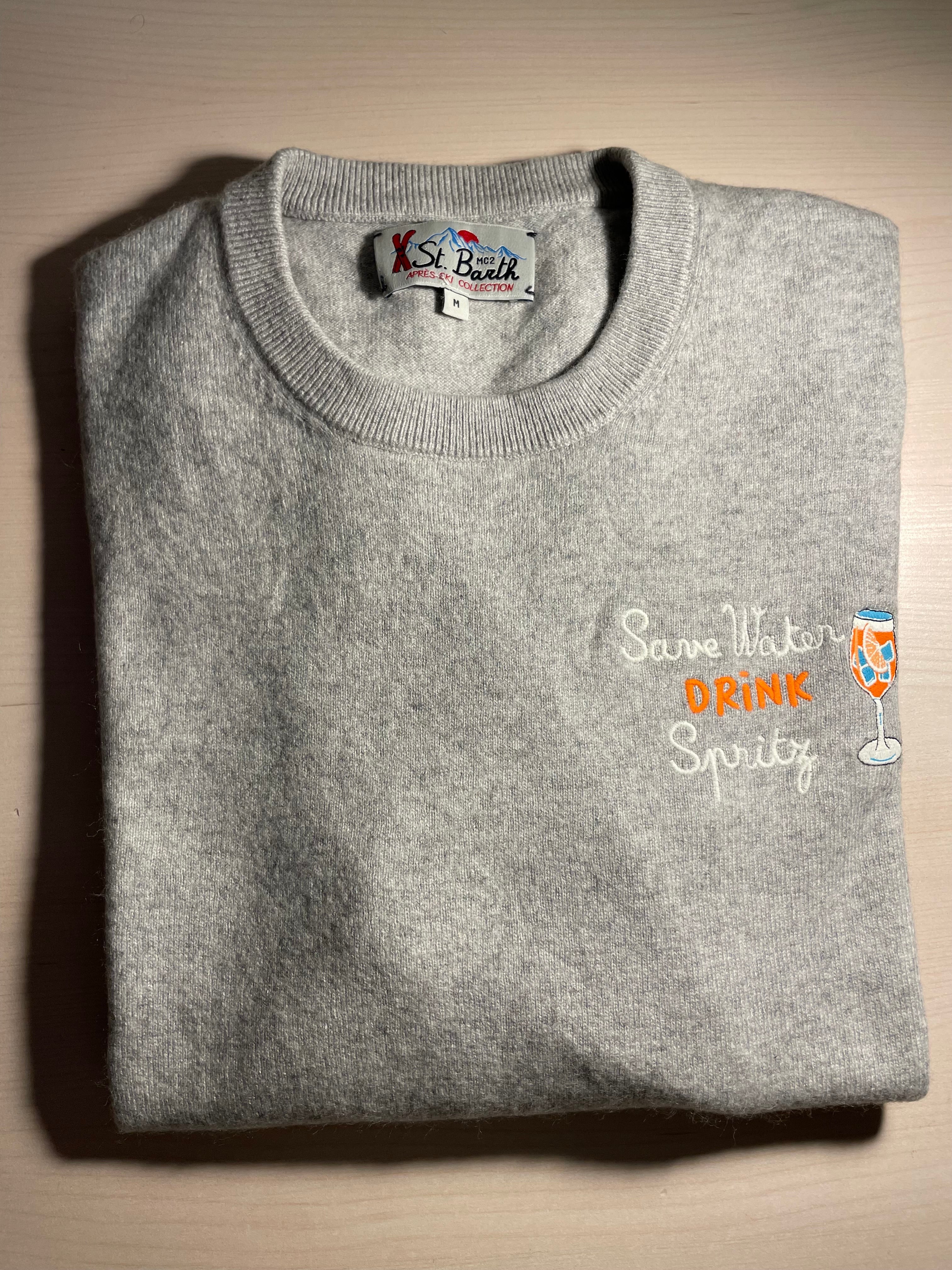 Maglione Saint Barth "Save water drink Spritz”