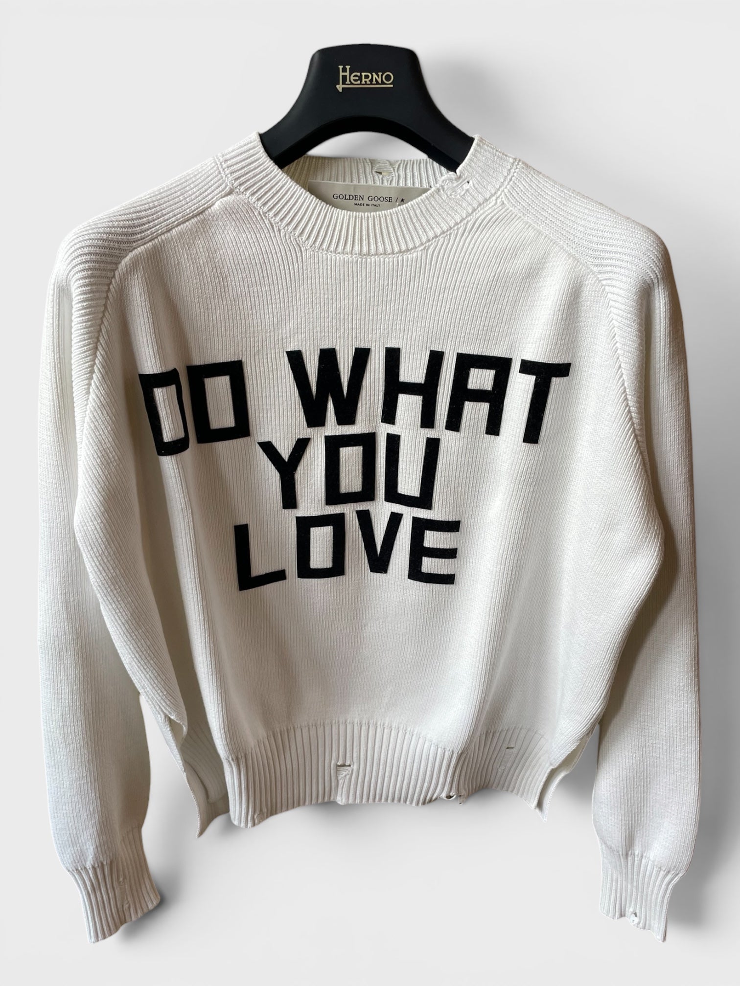 Maglione Golden Goose bianco "Do what you love"