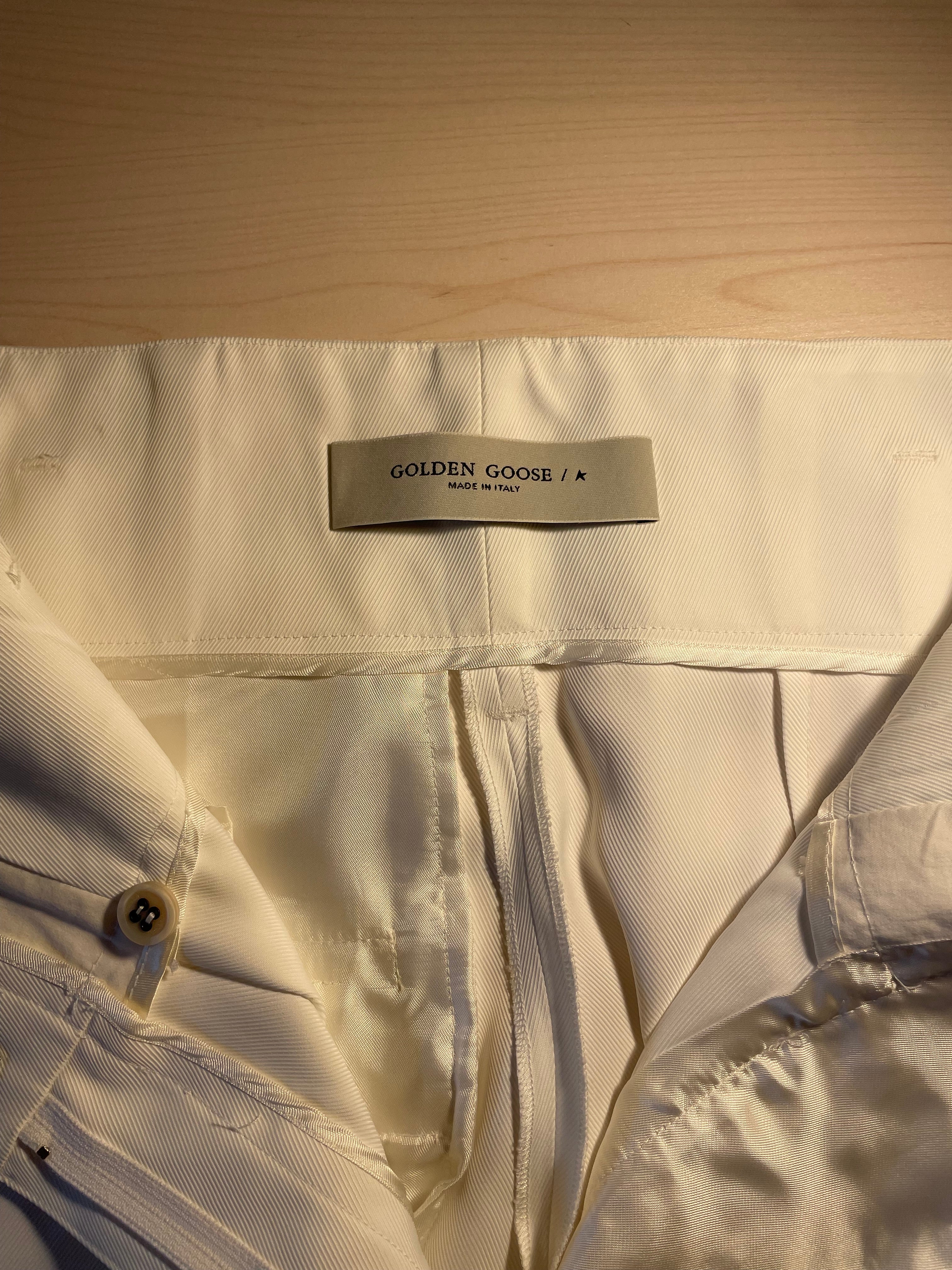 Pantaloni Golden Goose bianchi viscosa