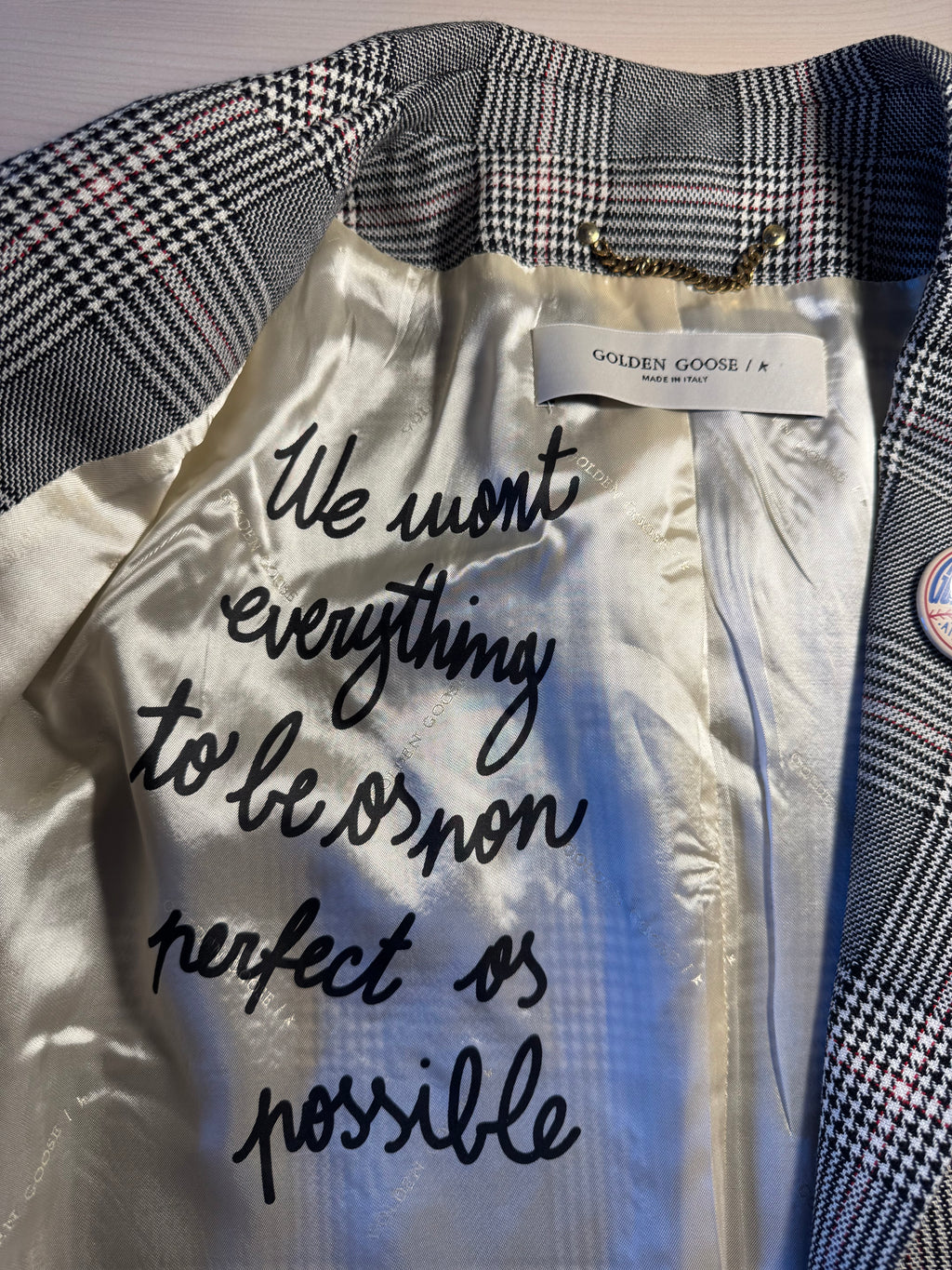 Blazer Golden Goose quadri grigio misto lana