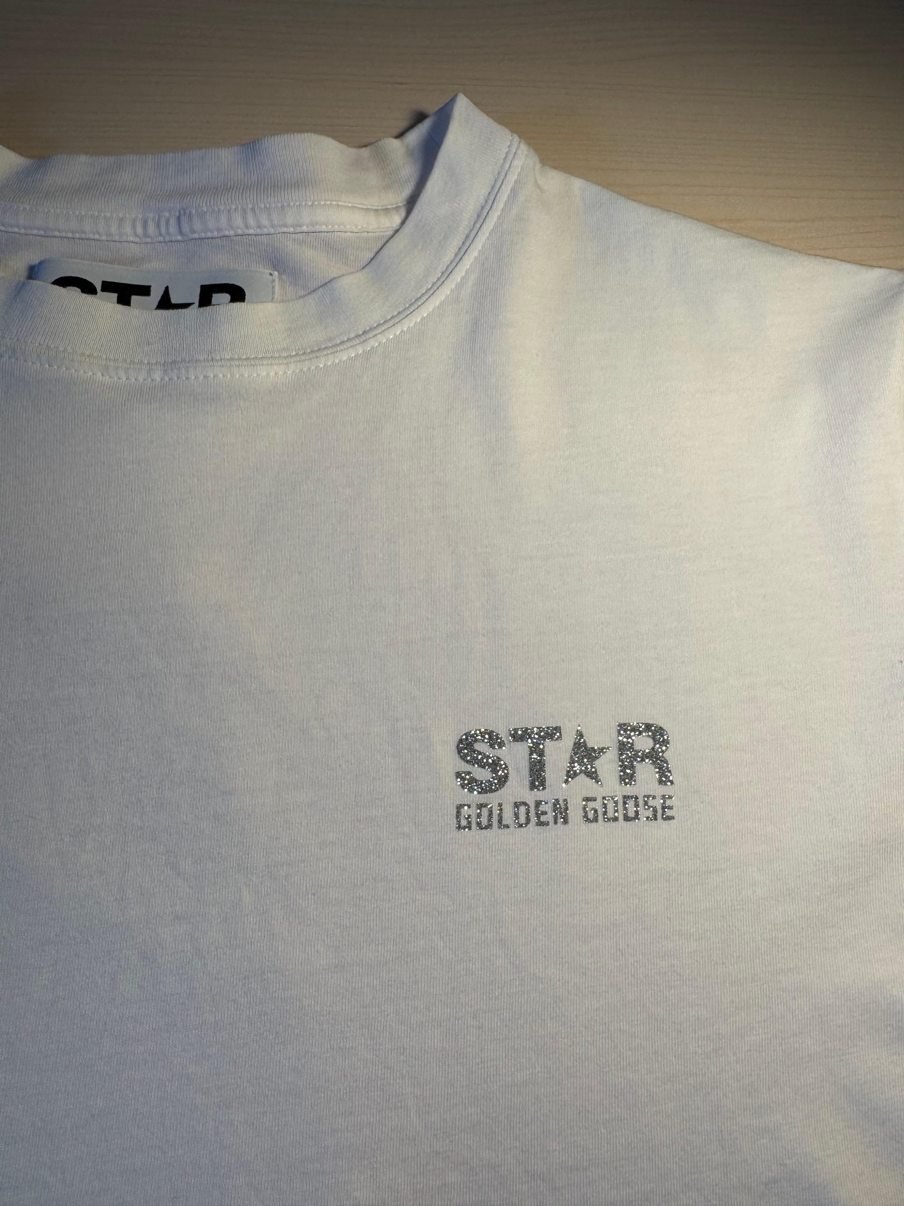 Maglia Golden Goose Star bianca stella argento retro