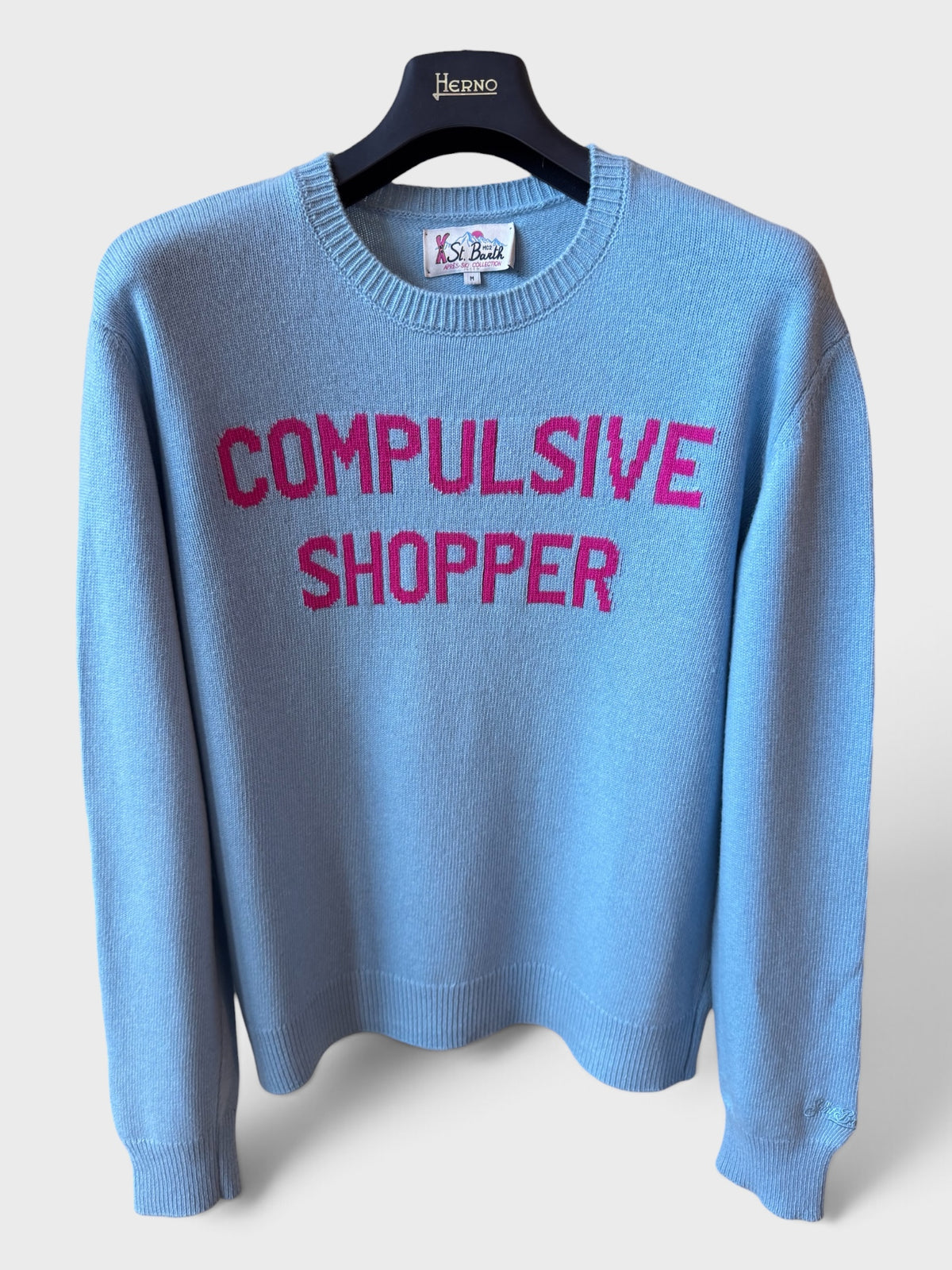 Maglione Saint Barth "Compulsive Shopper" azzurro