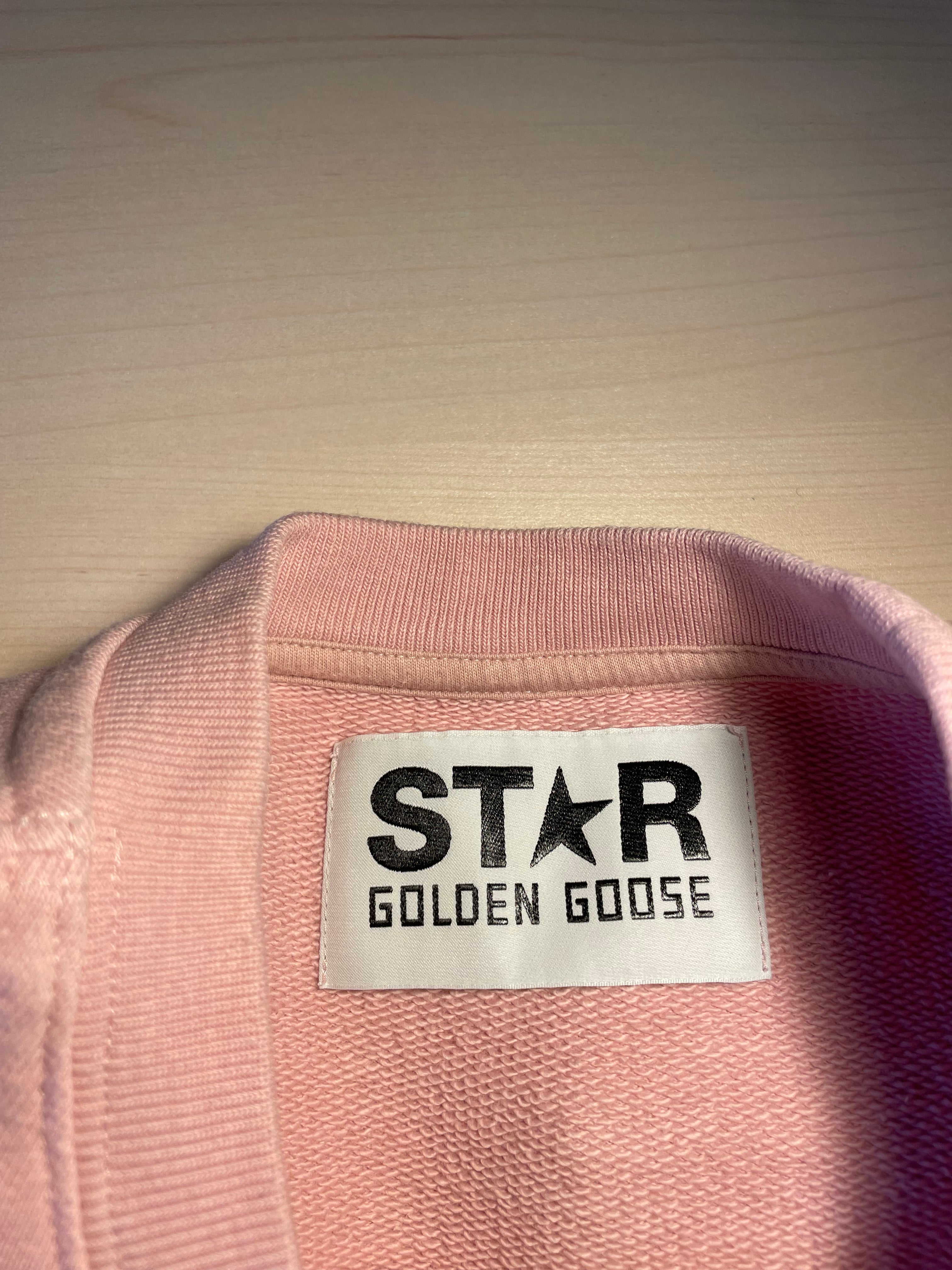 Felpa Golden Goose Star rosa stella bianca