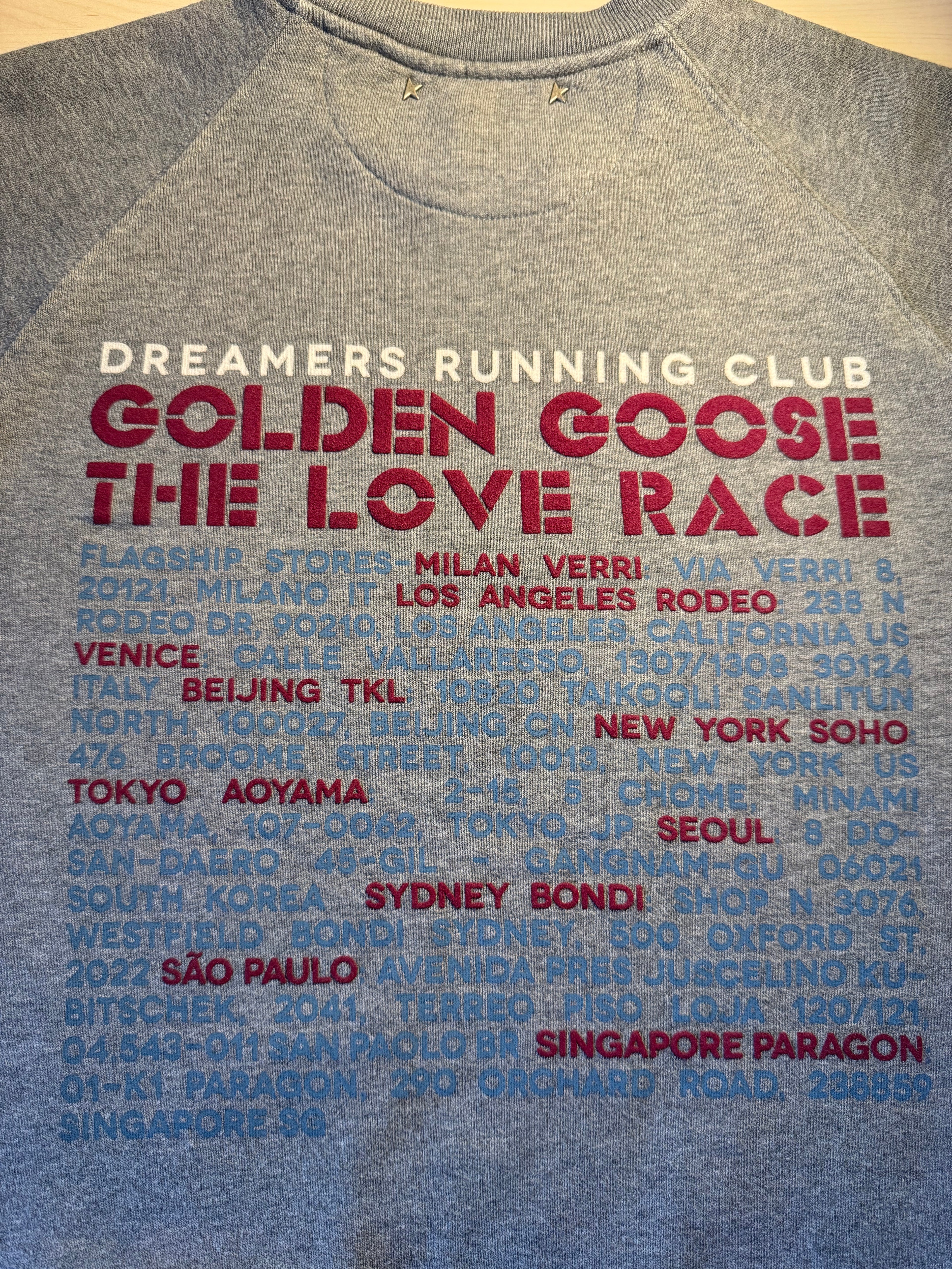 Felpa Golden Goose grigia “Dreamers Running Club” retro