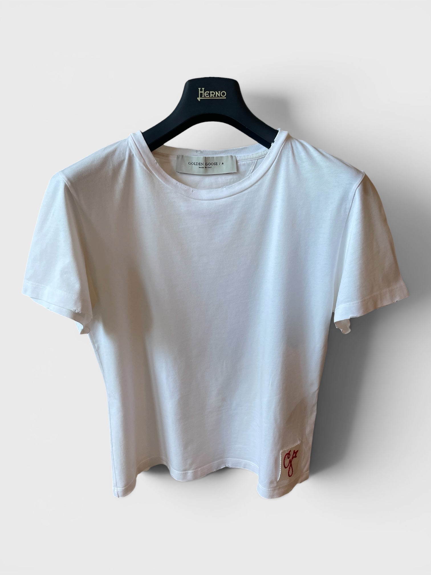 Maglia Golden Goose bianca con patch